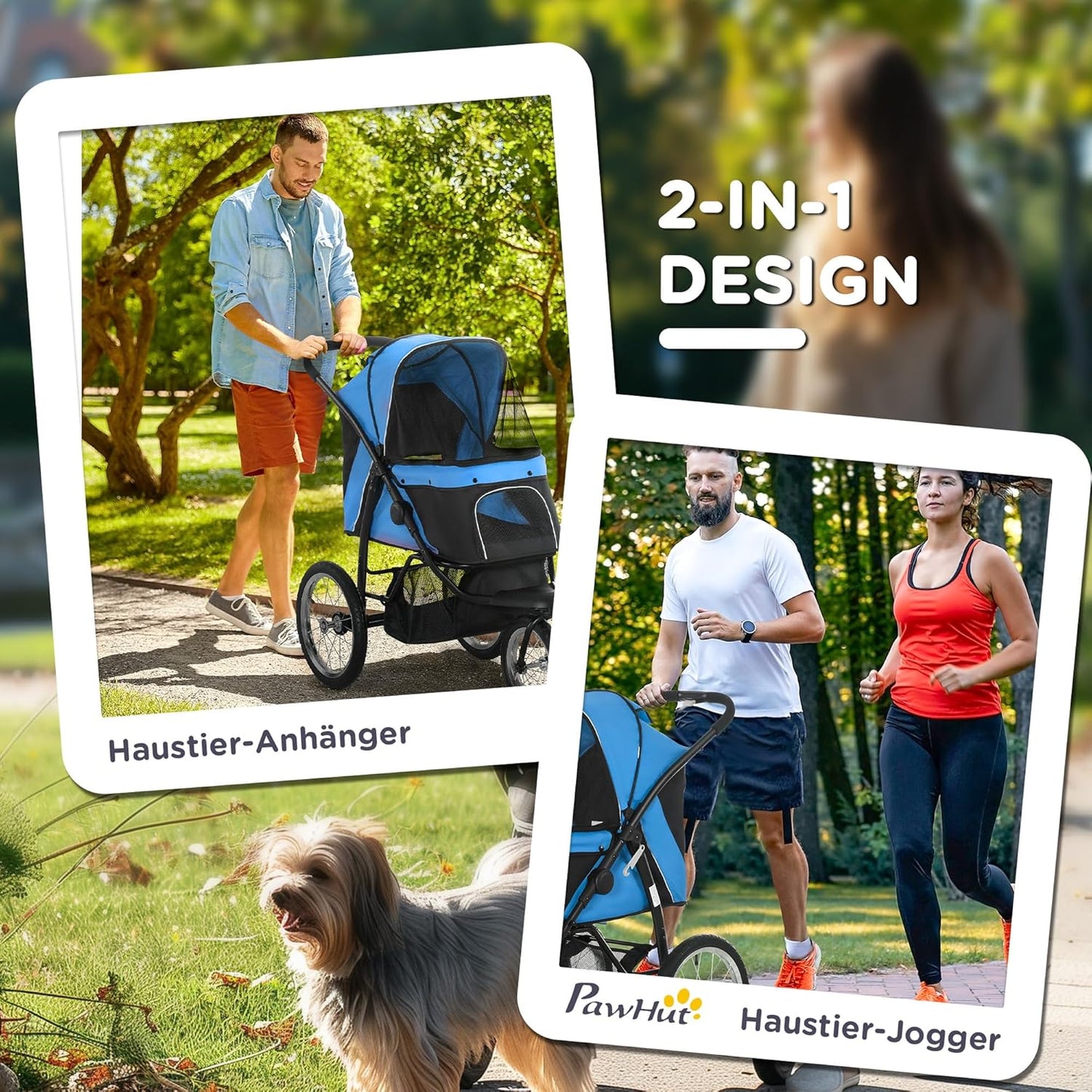 Klappbarer Hundewagen, Blau