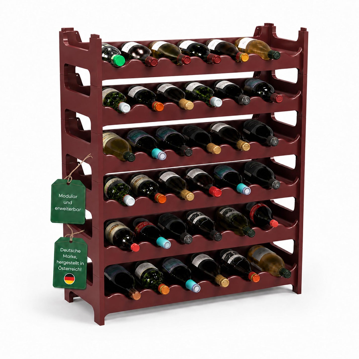 Weinregal für 36 Flaschen, Braun 36 Flaschen