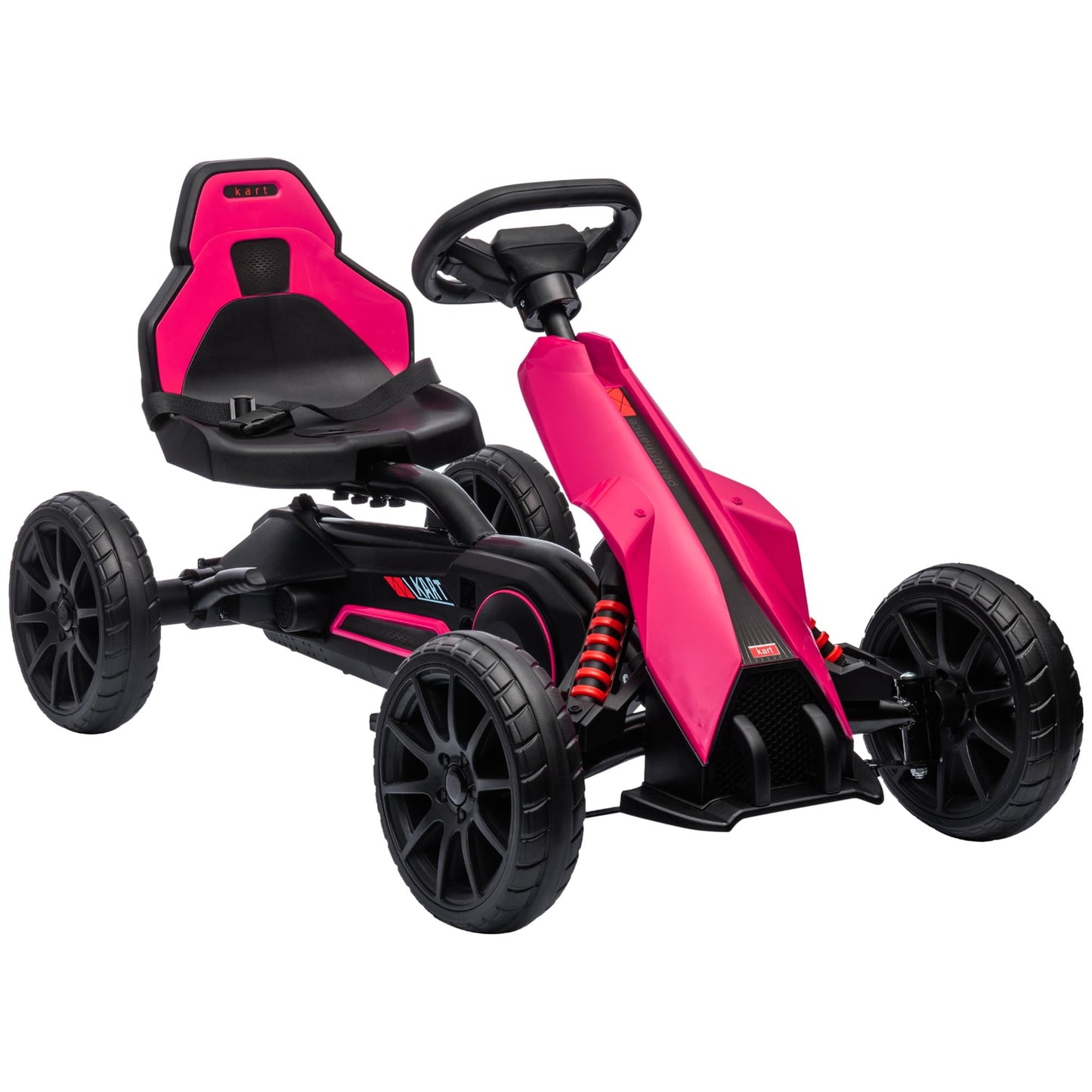 Gokart Tretauto mit verstellbarem Sitz und Handbremse, Rosa