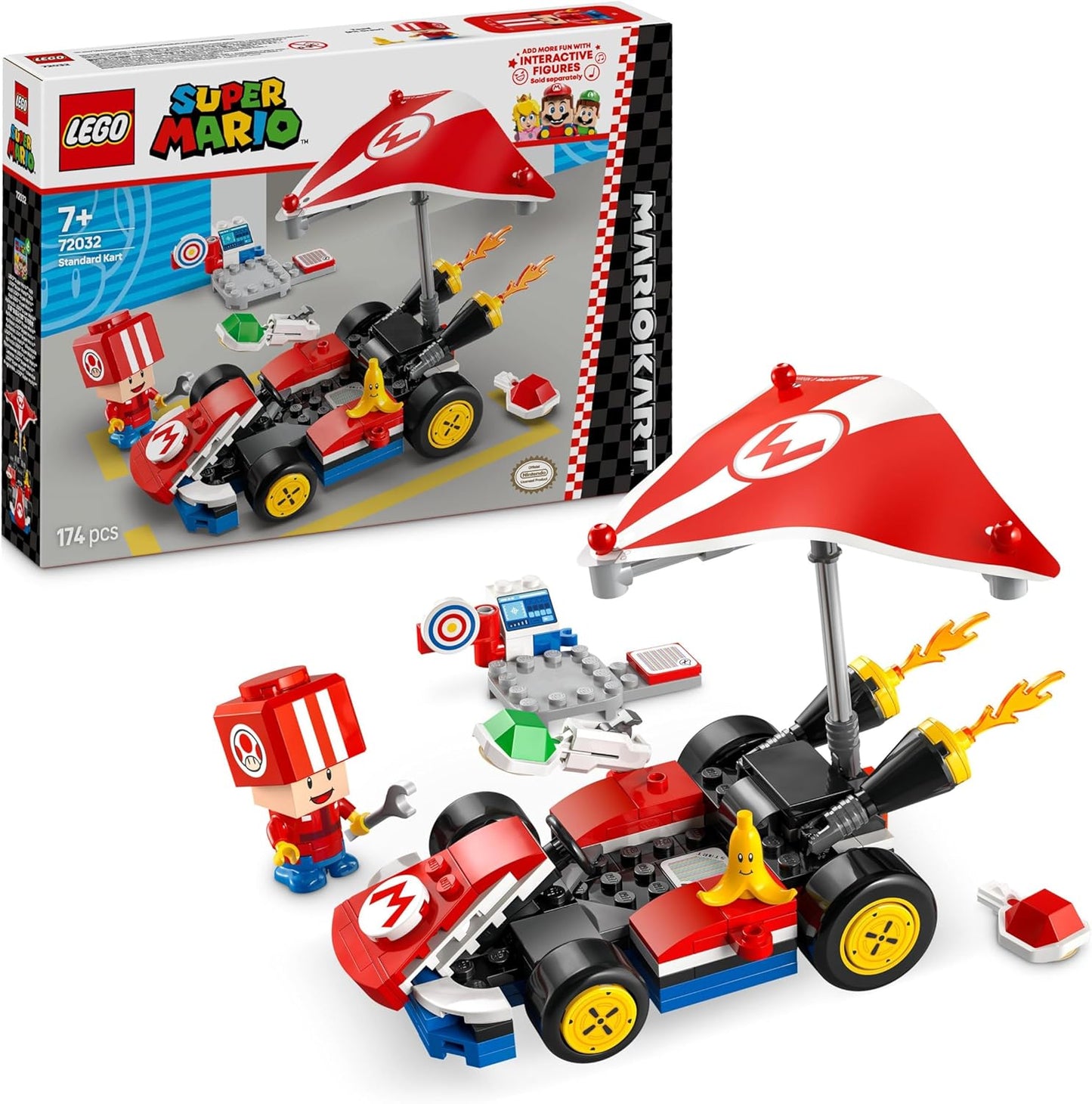 Mario Kart Standard-Kart mit Toad Figur