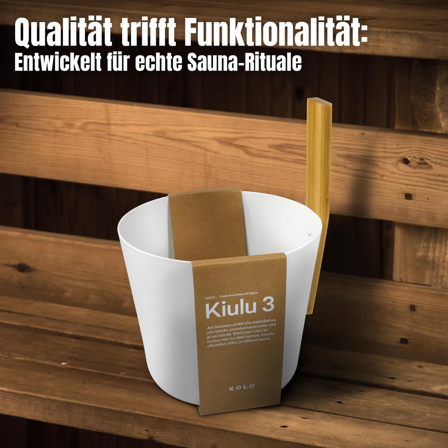 Kolo Sauna Set Kiulu 3 mit Eimer & Kelle, Weiss