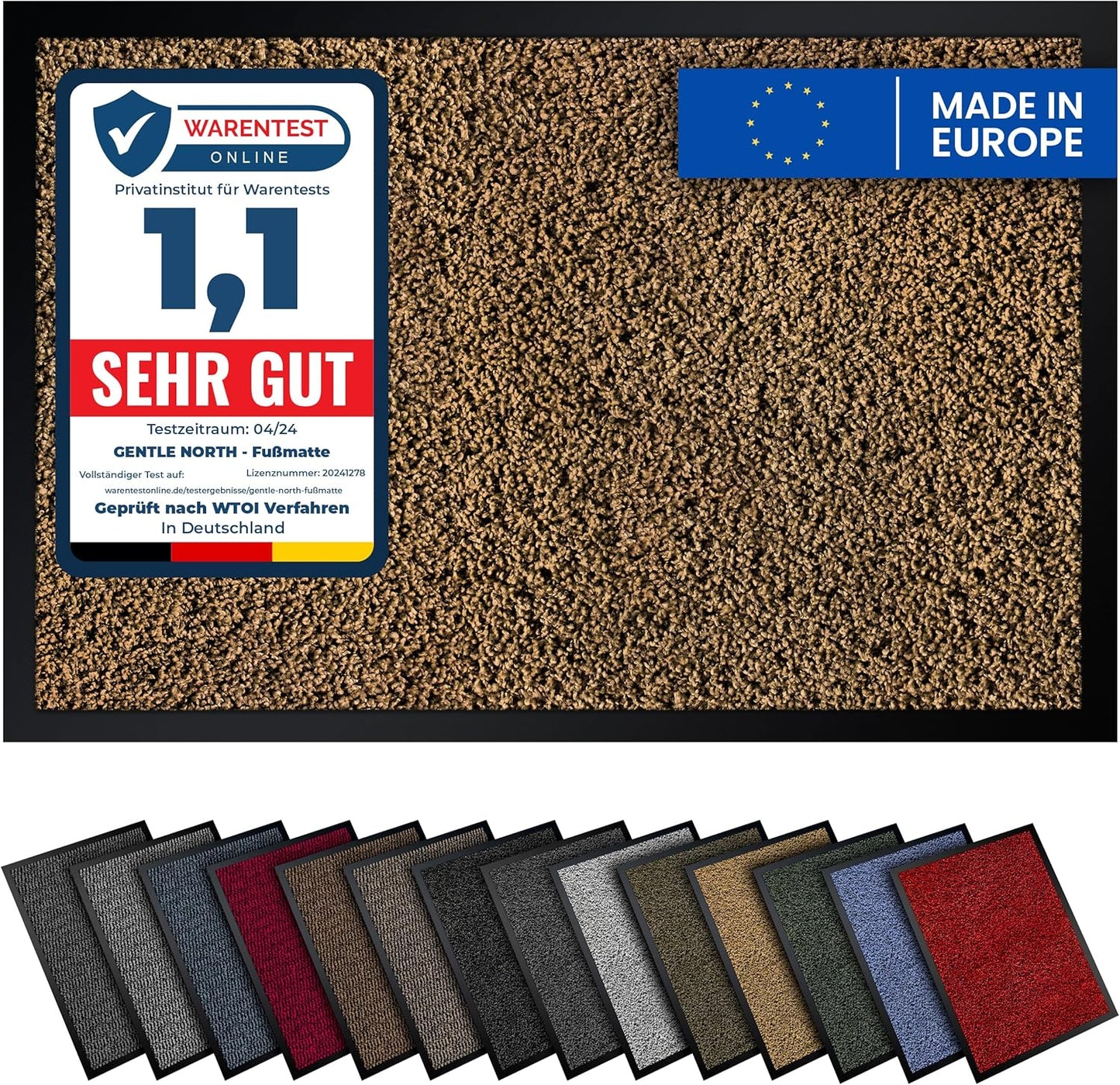 Rutschfeste Schmutzfangmatte 80x120cm, 80x120 Beige
