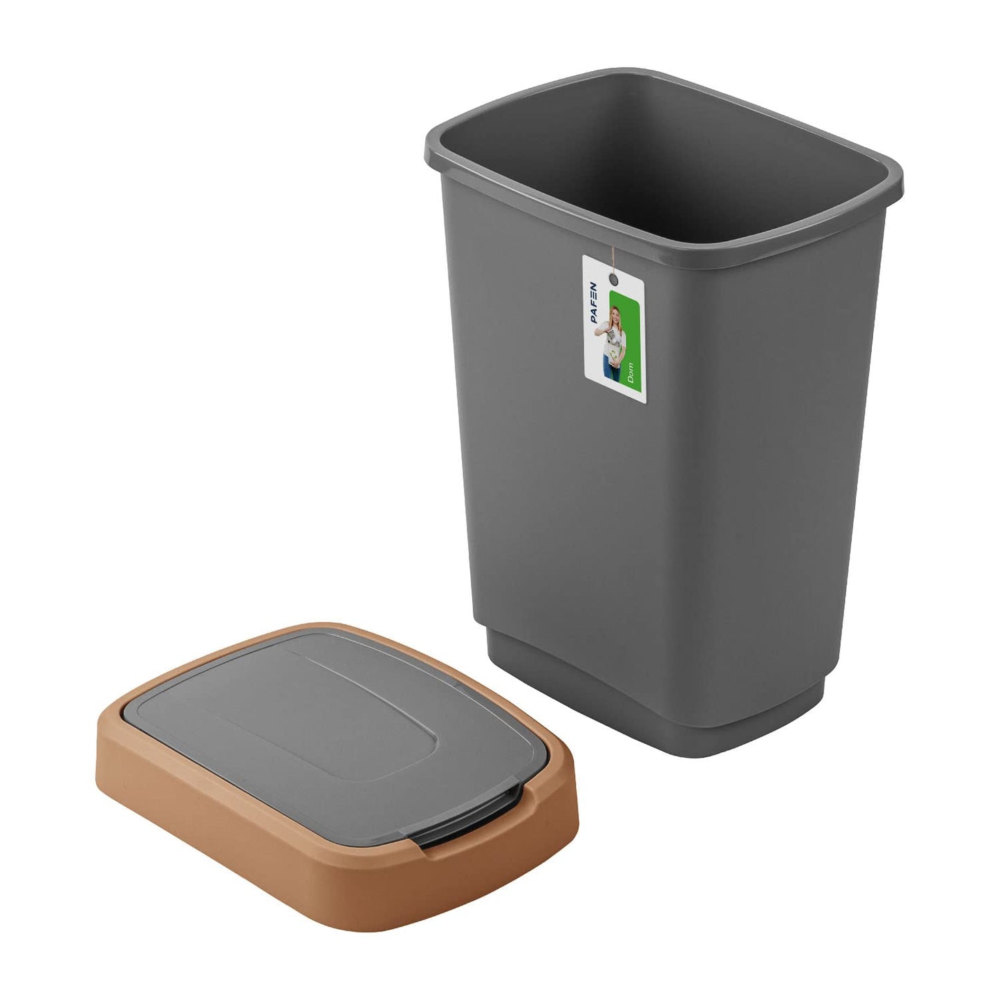Mülleimer-Set mit Schwingdeckeln (4x 25L), 4X 25L | 330 x 255 x 470mm