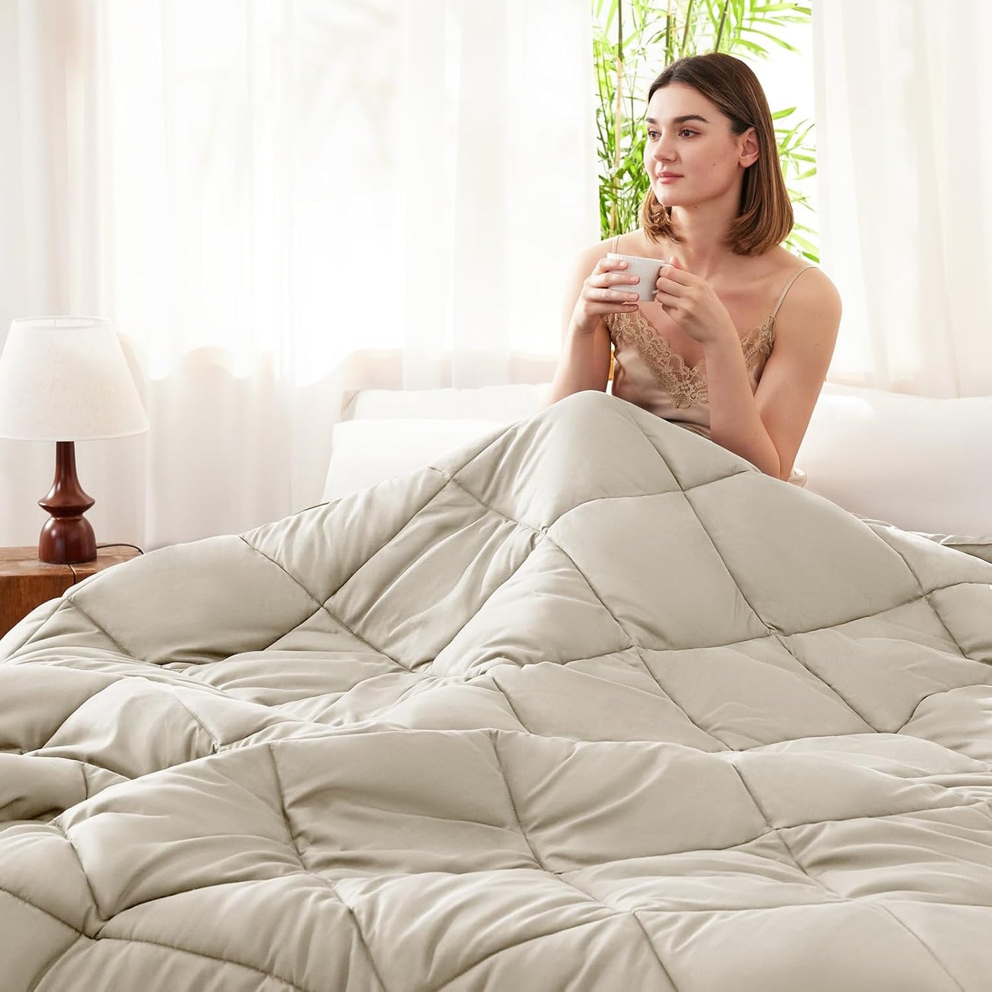 Ganzjahres-Bettdecke 240x220 cm, 220x240 cm, Beige