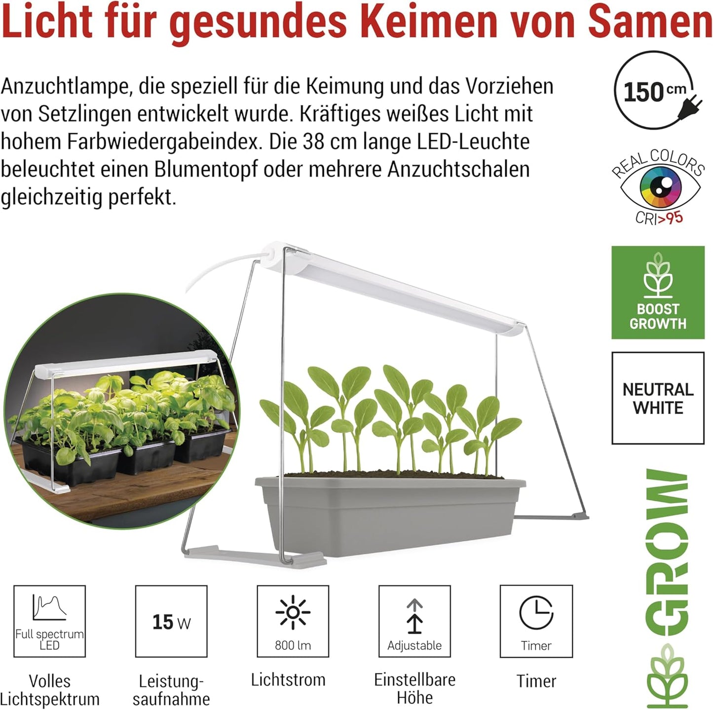 LED-Grow-Lampe mit Timer, Z7903