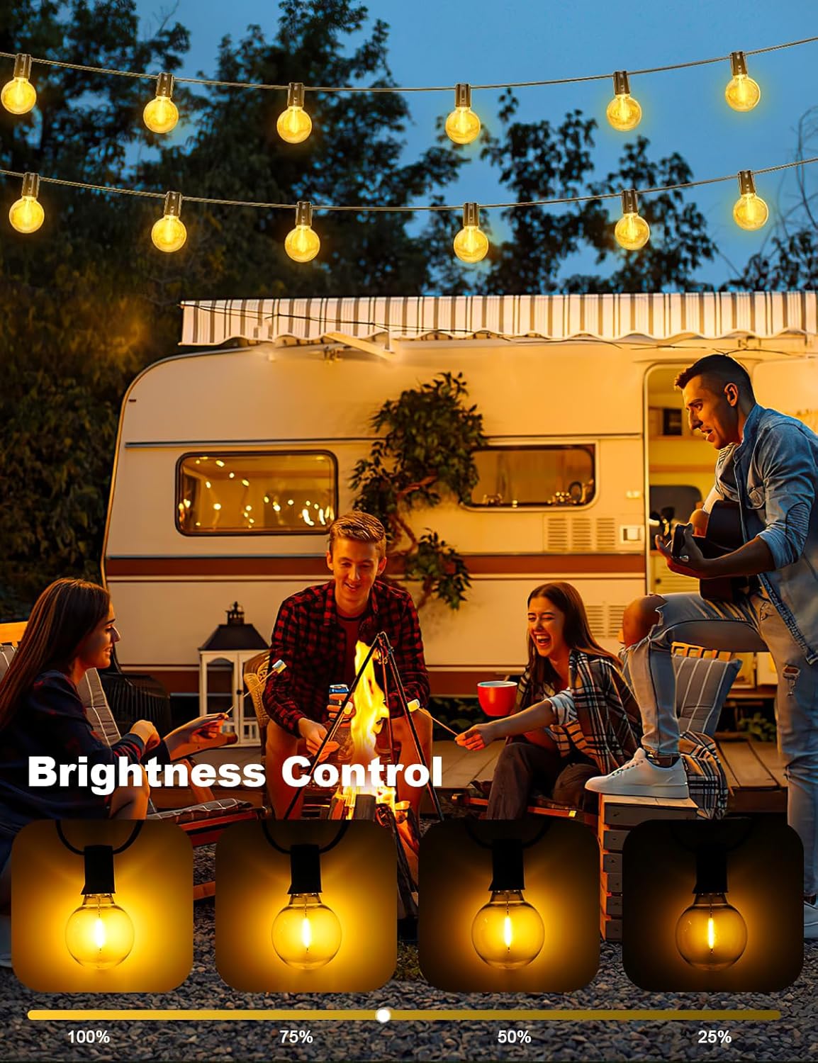 LED Lichterkette mit Timer, dimmbar, erweiterbar, 20.7M/67.9Ft-Câble