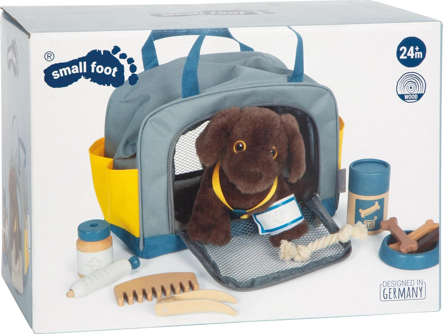 Hund mit Tasche und Pflege-Set, Hund