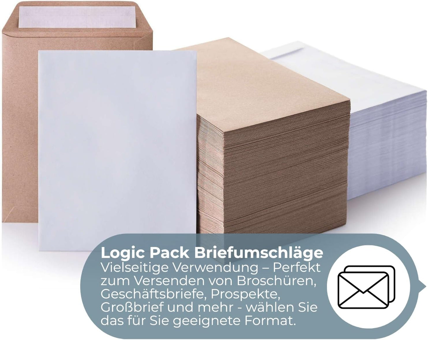 Versandtaschen B4 für A4 Dokumente, 100 Stück, 100 Stück Braun B4