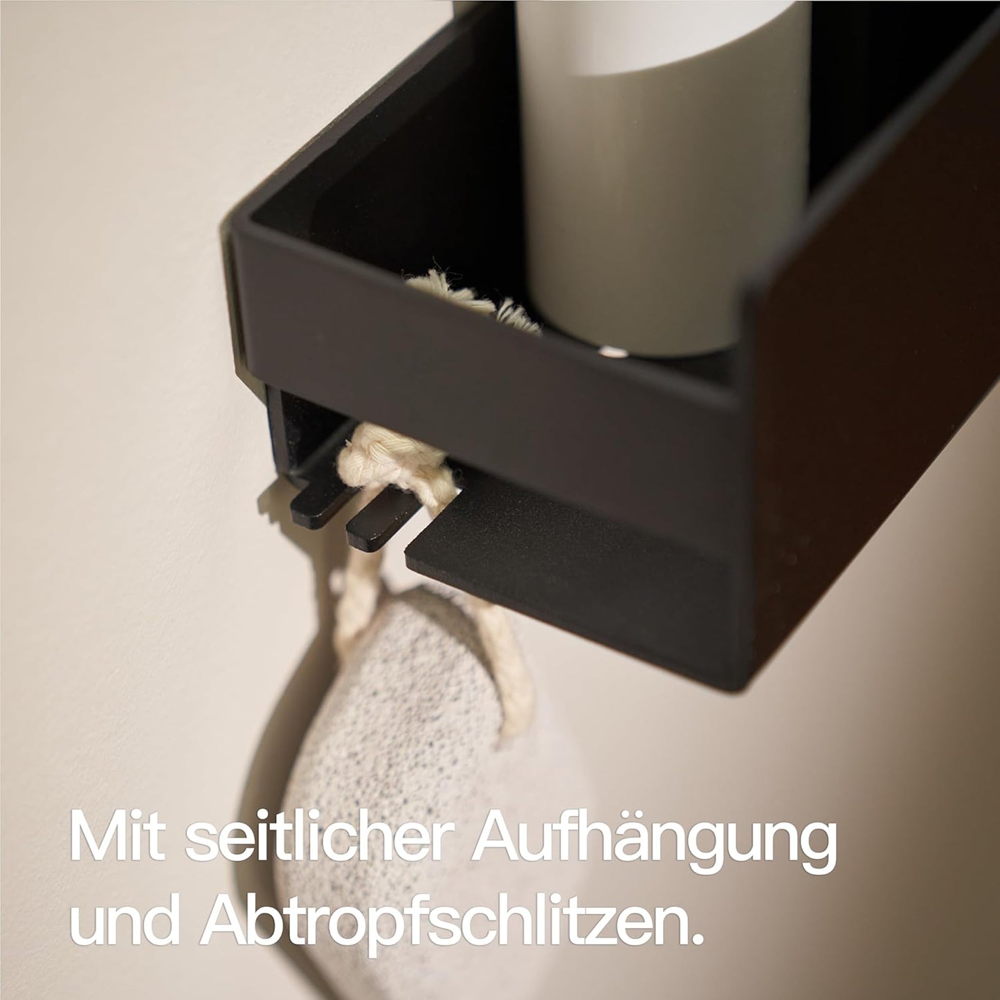 Duschregal, 30 cm Rectangular Matt Schwarz