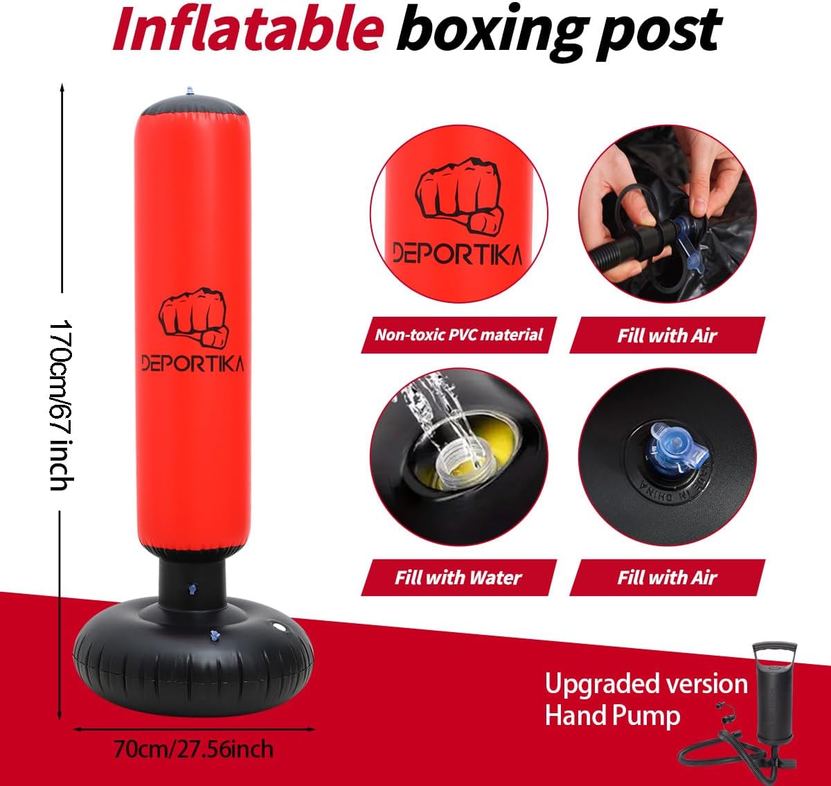 Aufblasbarer Boxsack mit Wasserbasis