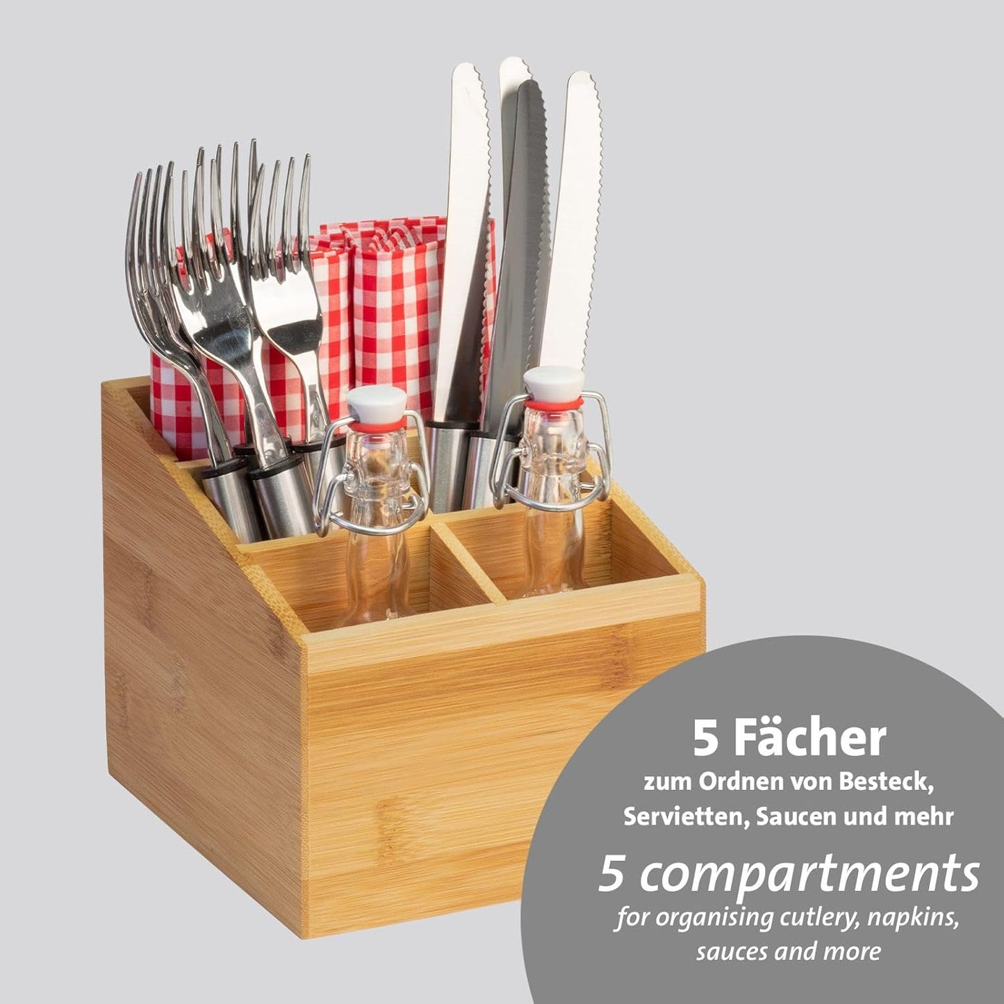2-teiliges Tischbutler-Set mit 5 Fächern, 5 Fächer, 2 Stück