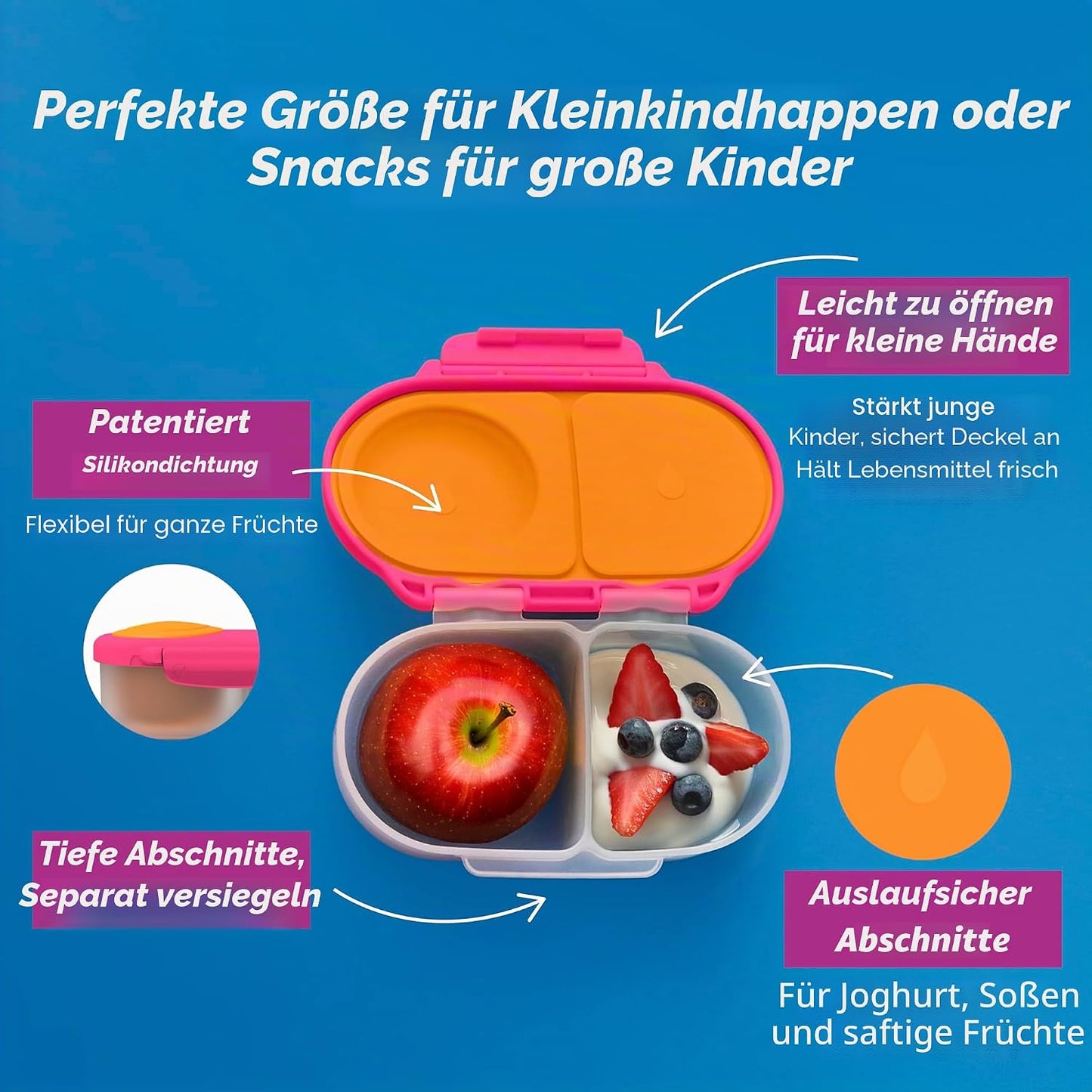Bento-Snackbox Set, Strawberry Shake + Lilac Pop 2 Stück
