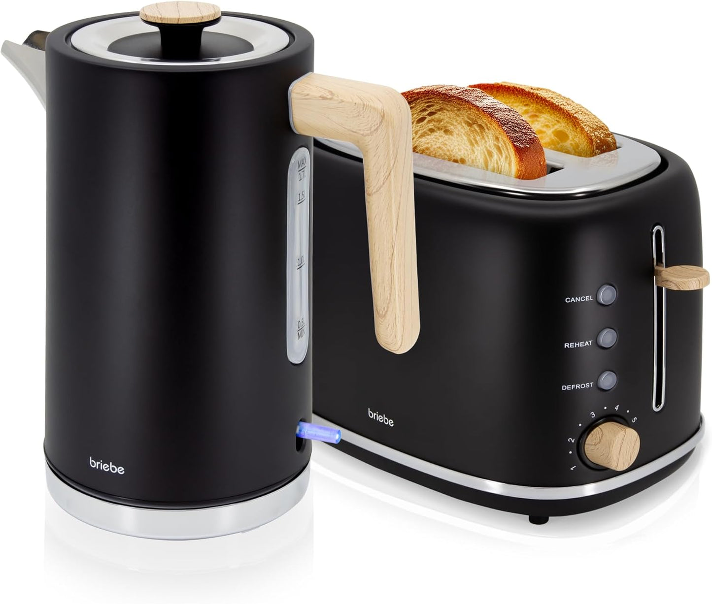 Frühstücksset: Toaster & Wasserkocher, Schwarz