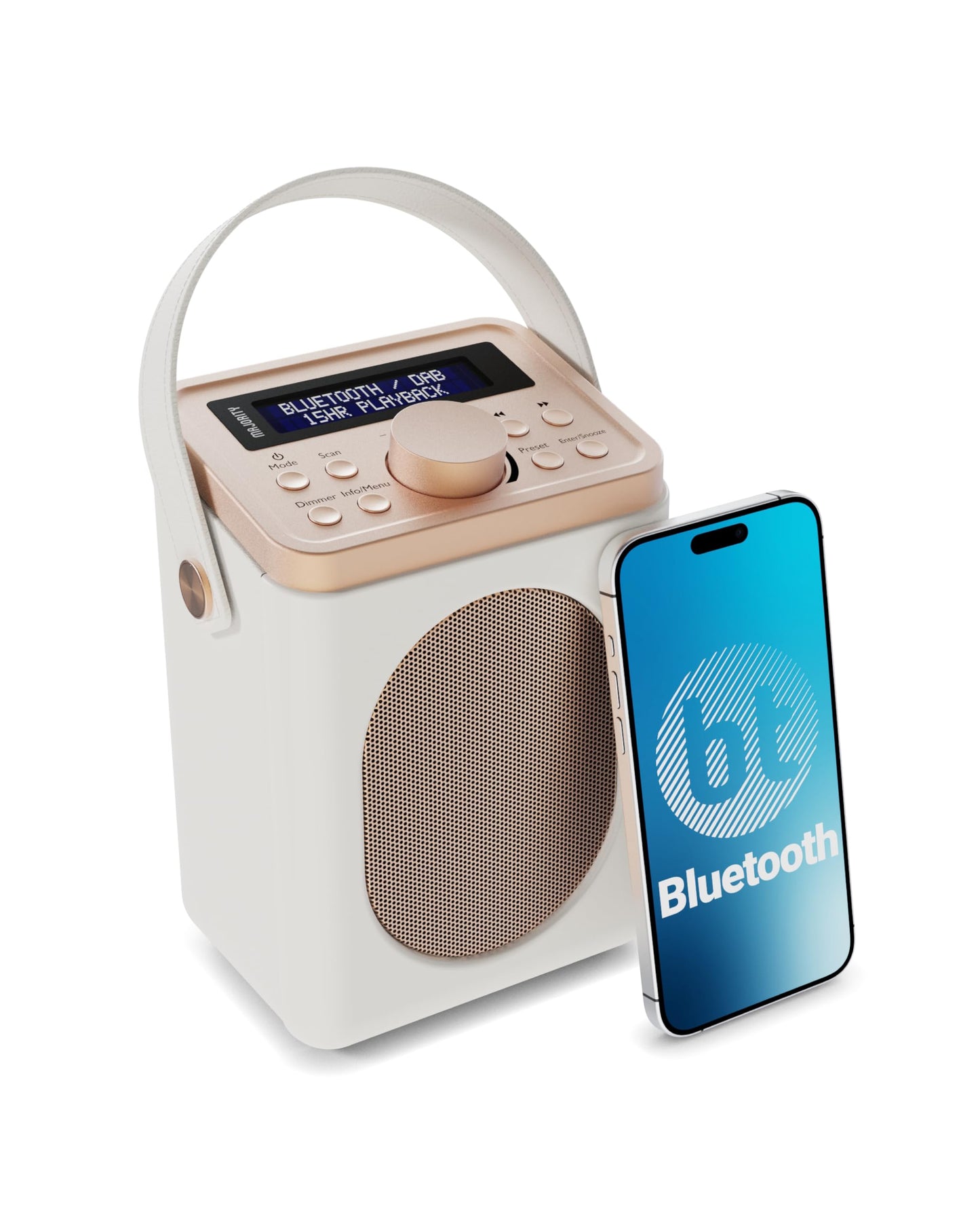 Küchenradio mit Doppelalarm, creme
