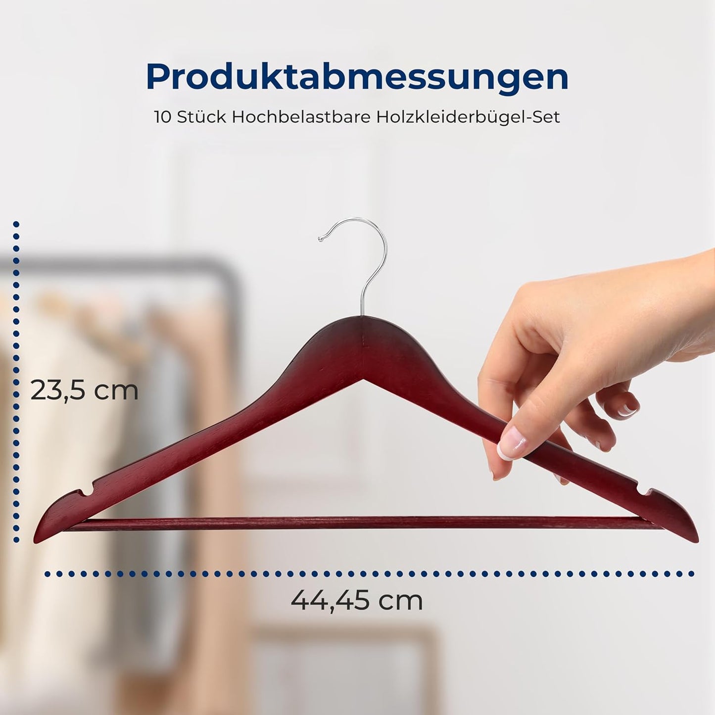 10er-Set Platzsparende Kleiderbügel, 10 Stück Rot