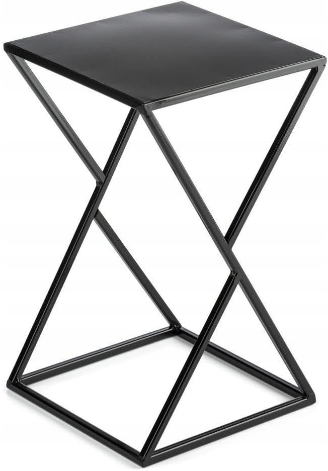 Blumenständer Metall, solider minimalistischer Pflanzenhocker, 40 cm Schwarz