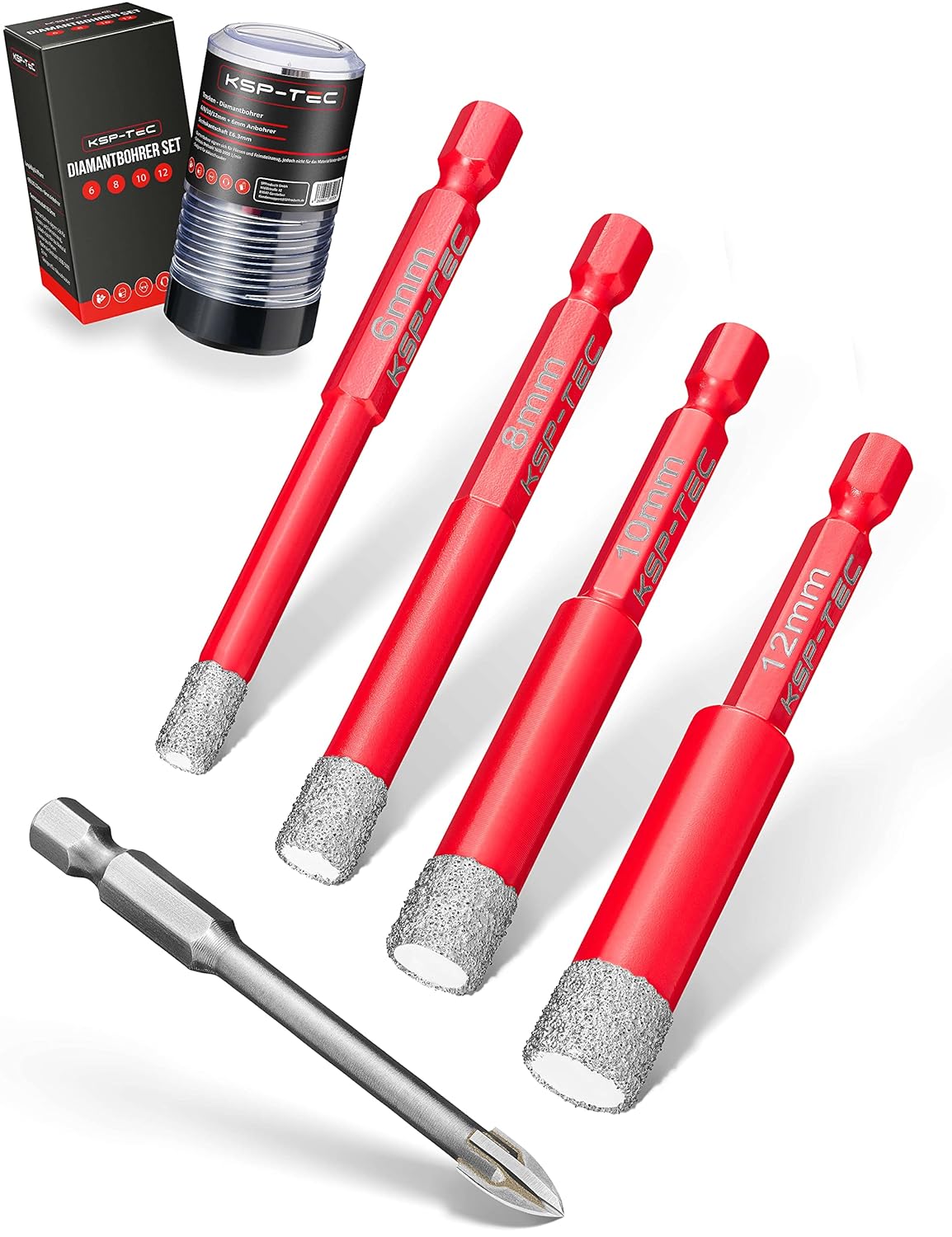 Fliesenbohrer Set, Diamant Bohrer Set 5tlg.