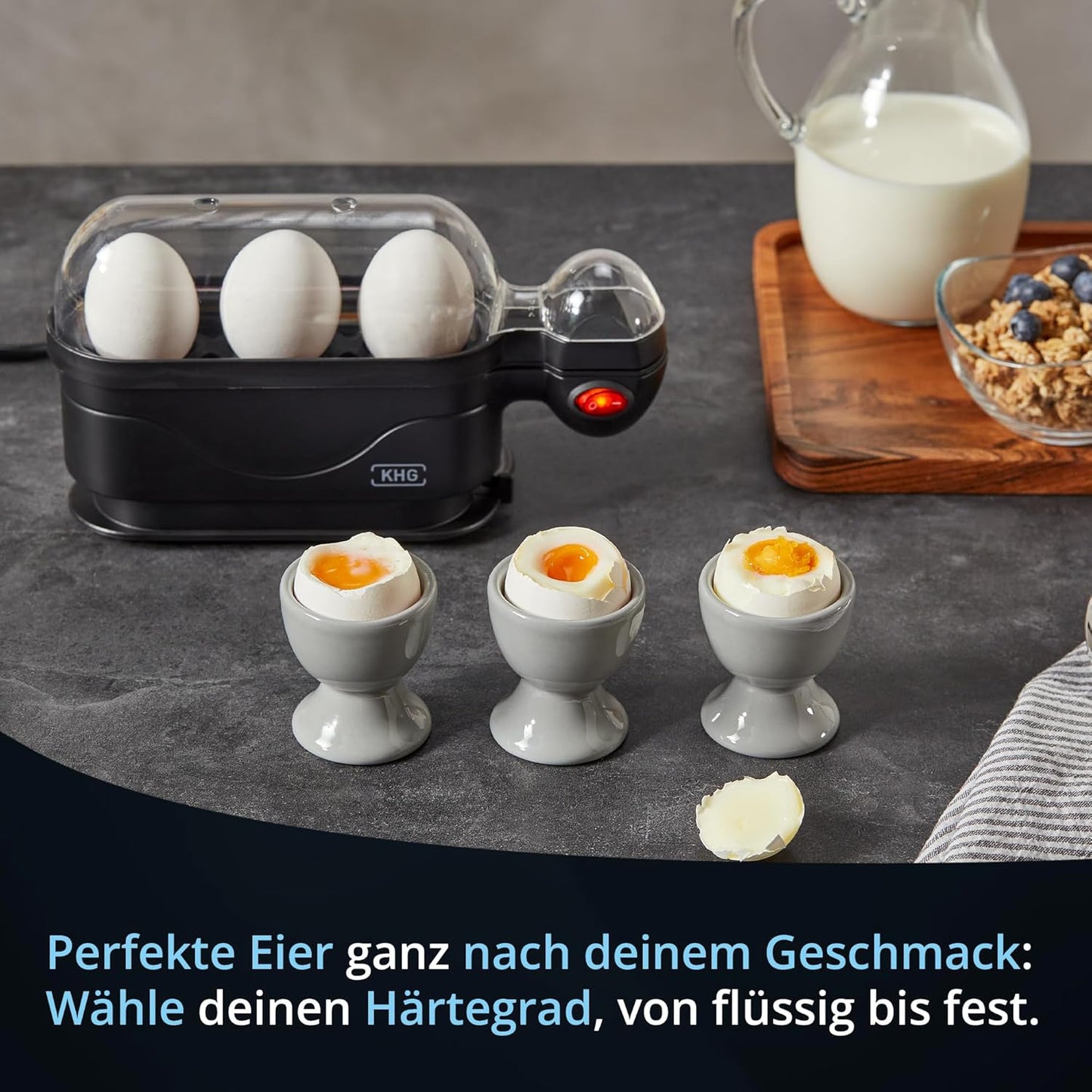Eierkocher mit Warmhaltefunktion