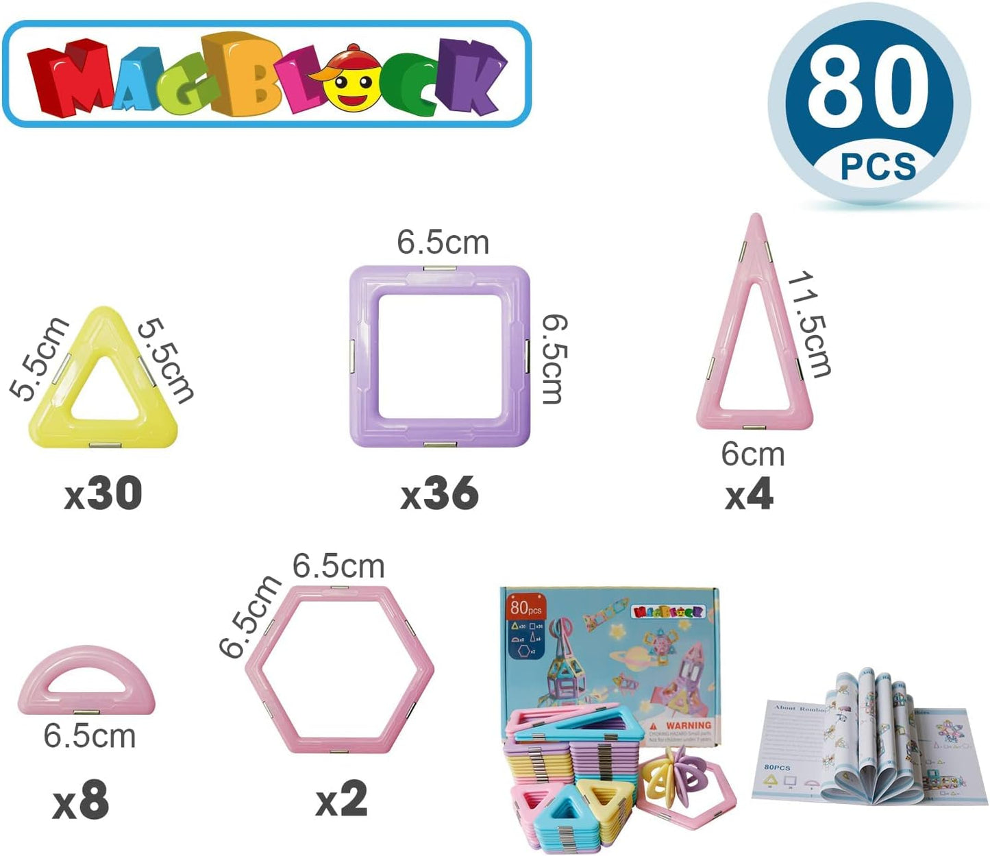 Magnetbausteine-Set, 80 PCS