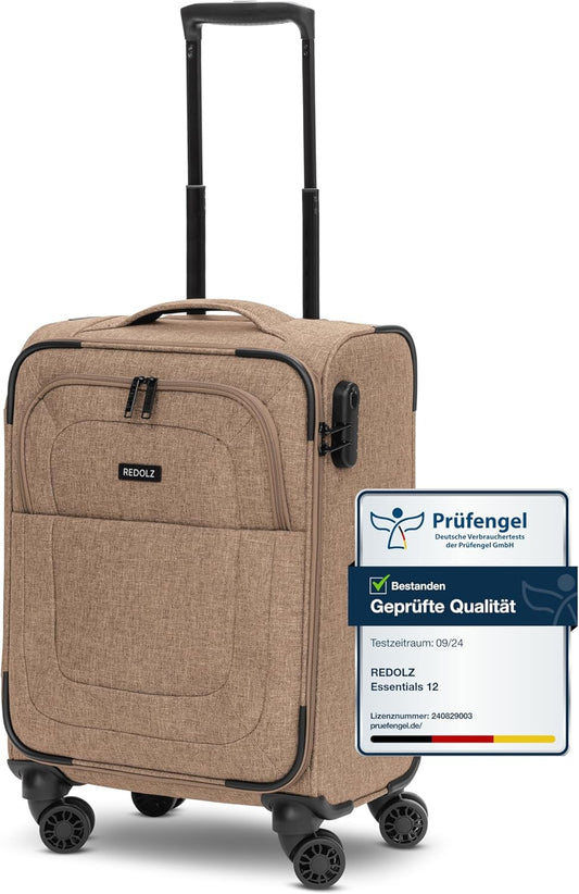 Essentials 12 - Weichschalen-Kabinenkoffer mit 4 Rollen, Coffee S (55 cm) 4-Rad