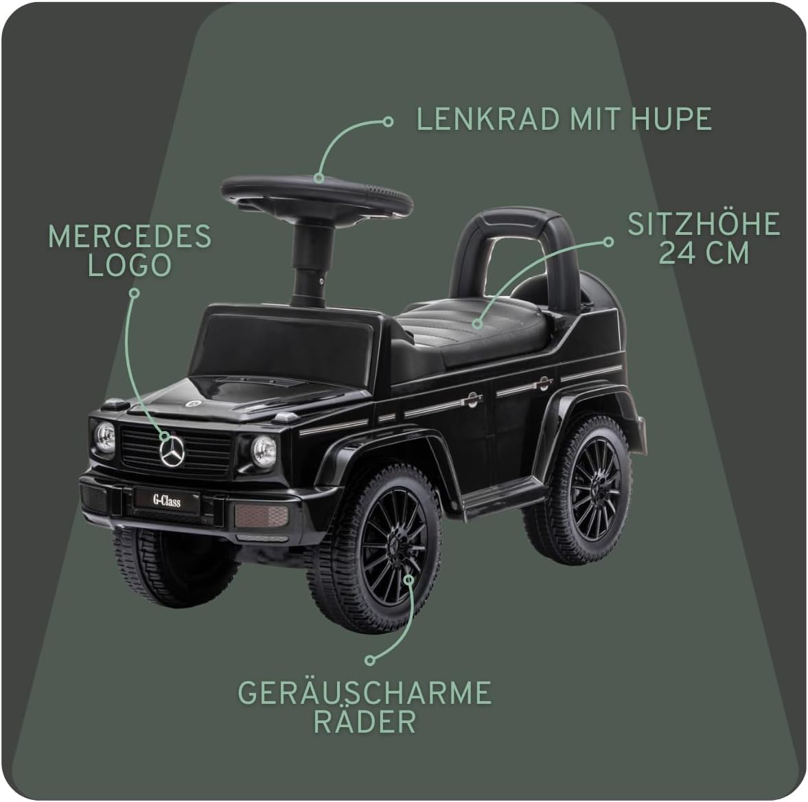 Rutschauto Mercedes G350D, Dunkelschwarz