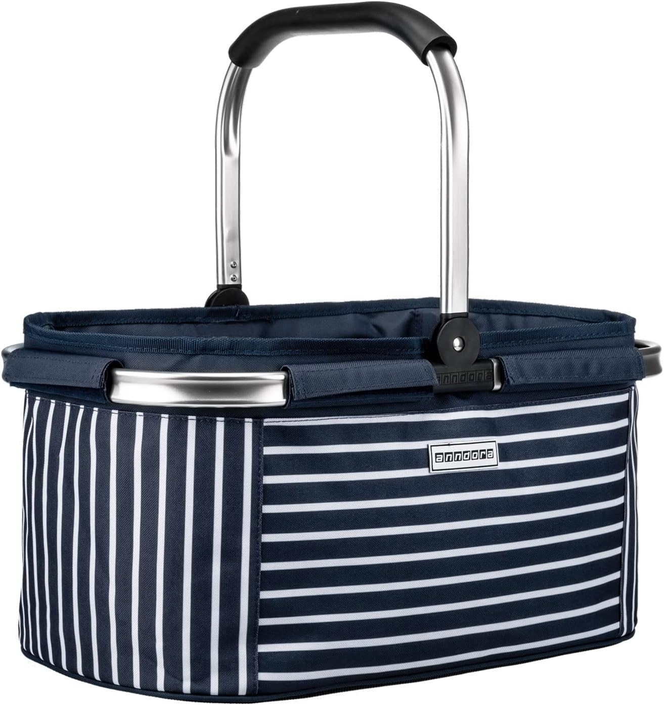 Einkaufskorb, Navy Gestreift