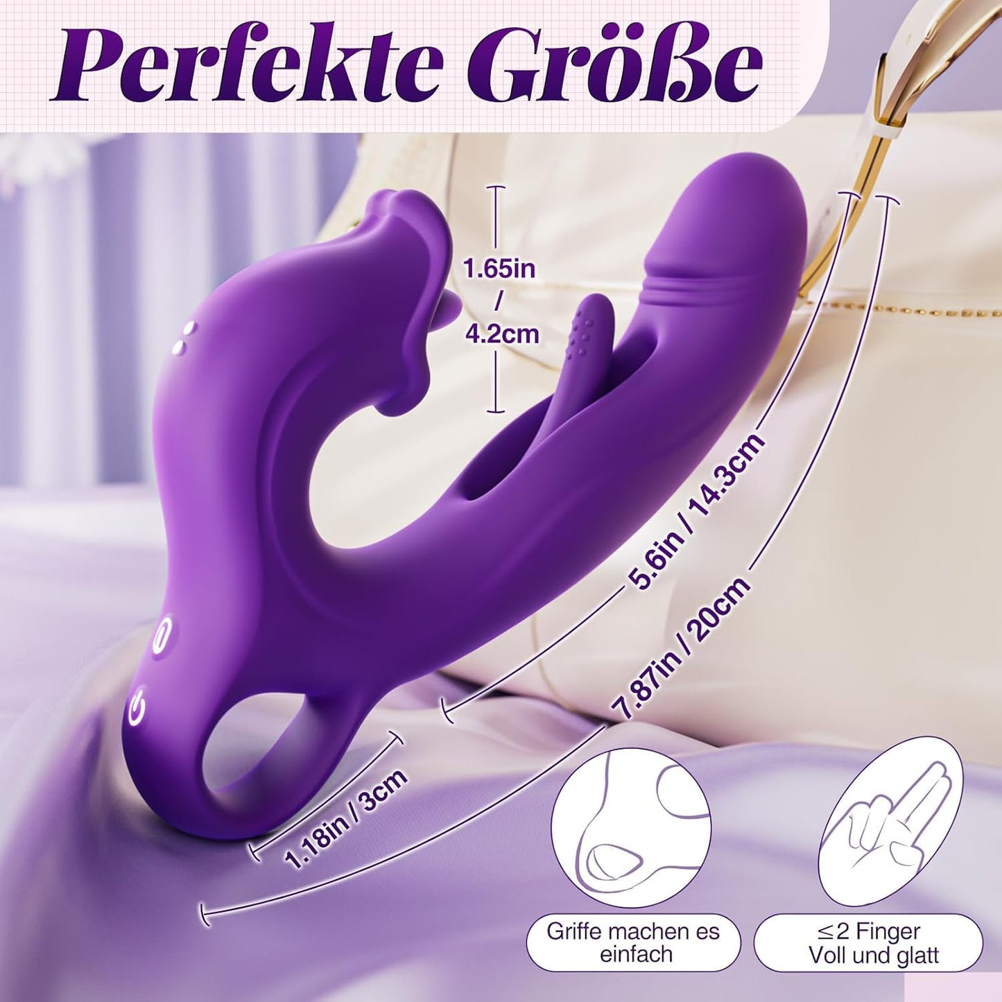 Vibrator für Frauen mit 7 Zungenleck-, Schlag- und Vibrationsmodi