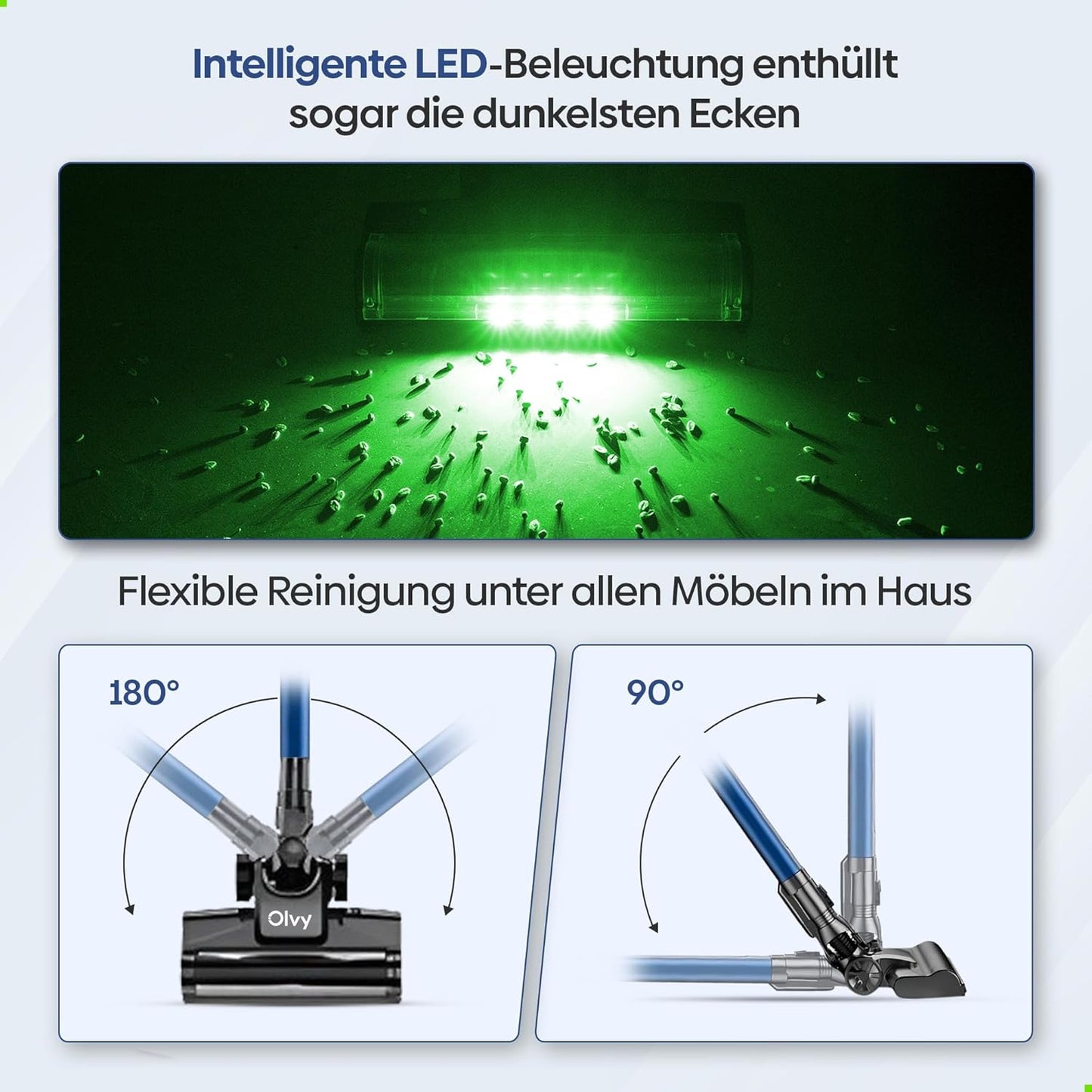 Turbo-A10 Akkustaubsauger mit 35Kpa Saugleistung, Dark Blue
