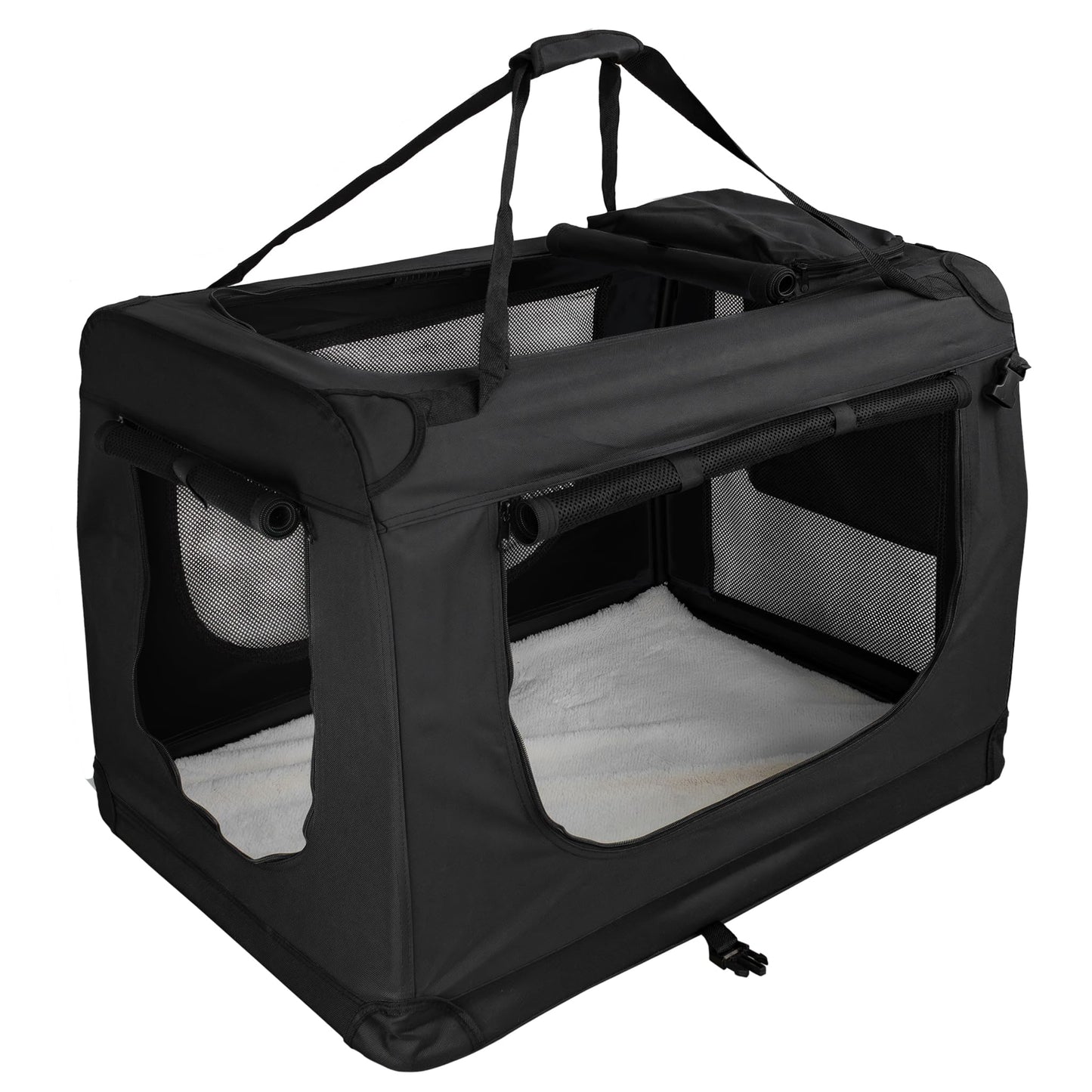 Faltbare Transportbox für Hunde, XL (82 x 57 x 58 cm) Schwarz
