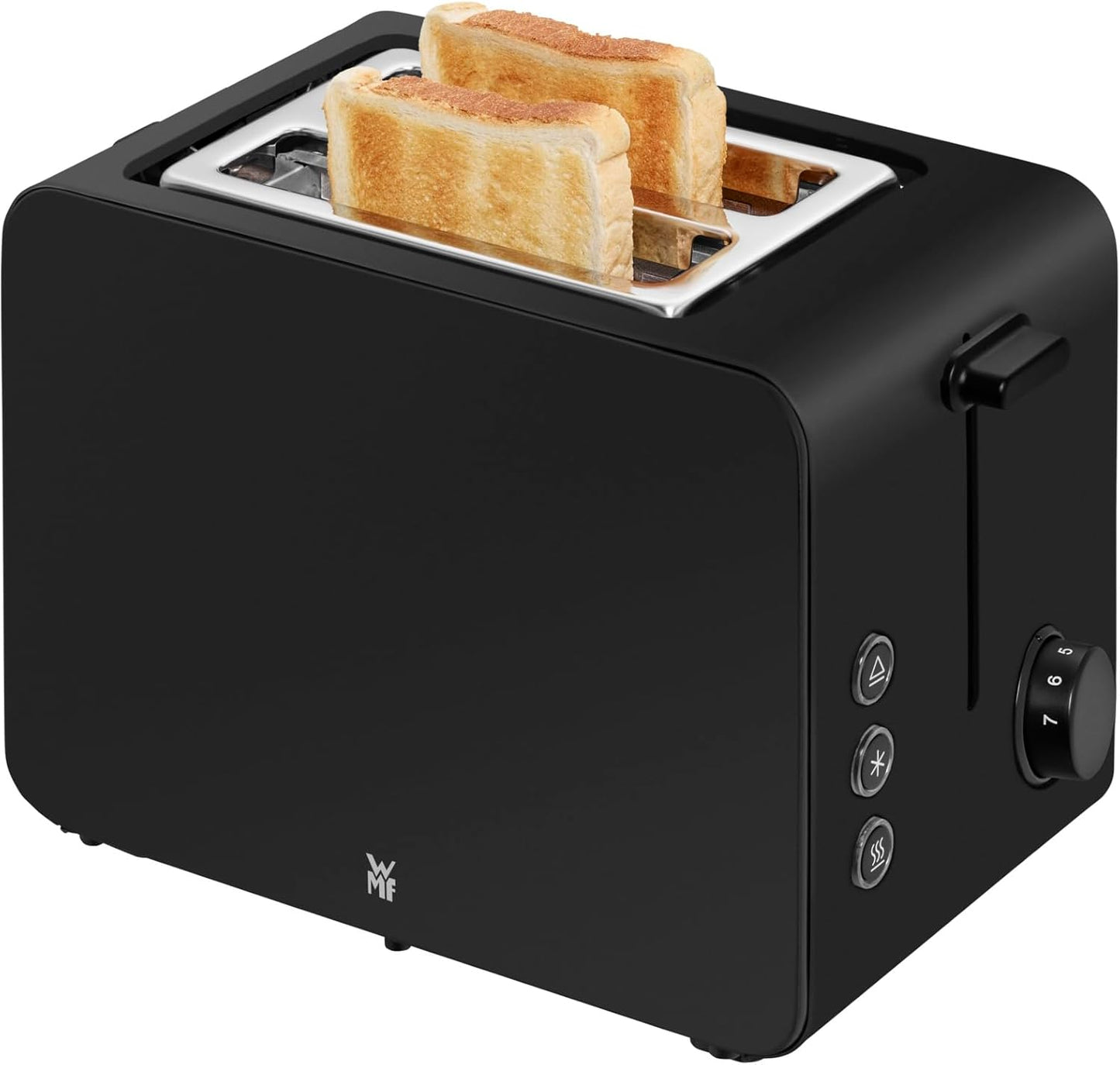 Doppelschlitztoaster Stelio mit Brötchenaufsatz und Bagel-Funktion, Schwarz