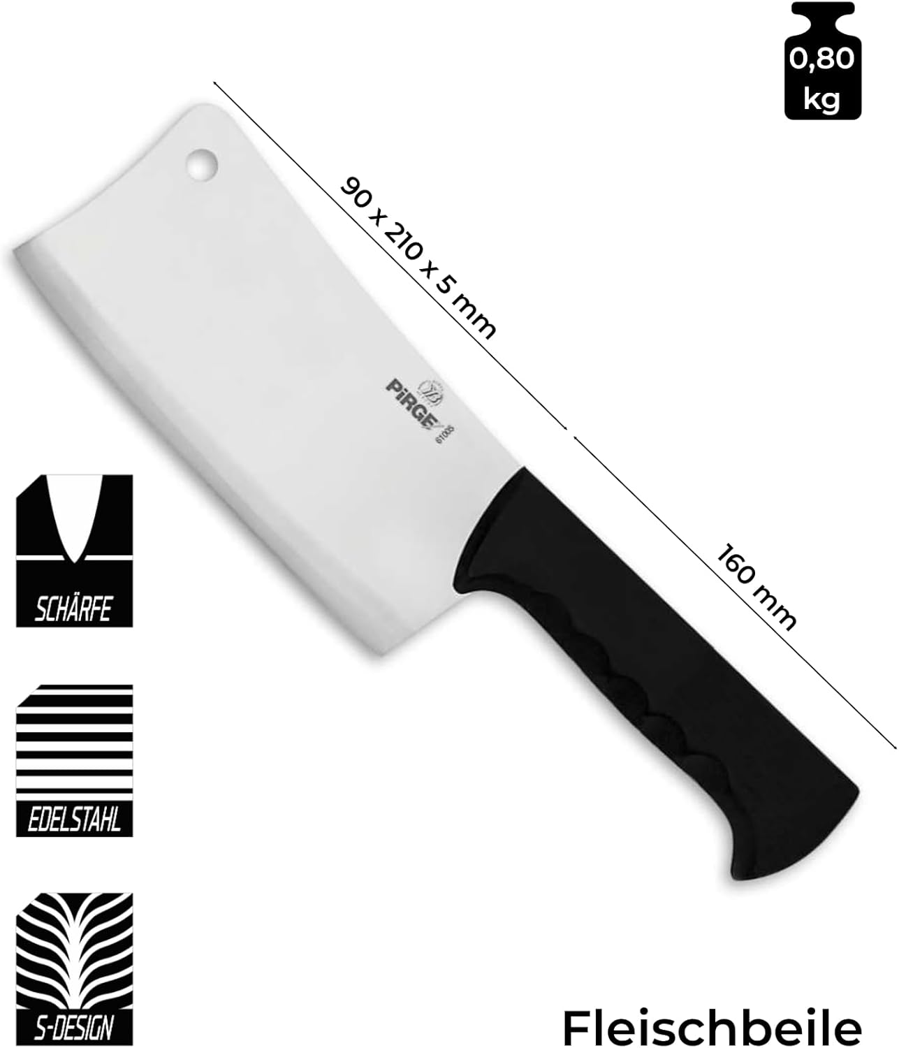 Butcher's Messerset, 21 cm & 15 cm & 15 cm Schwarz
