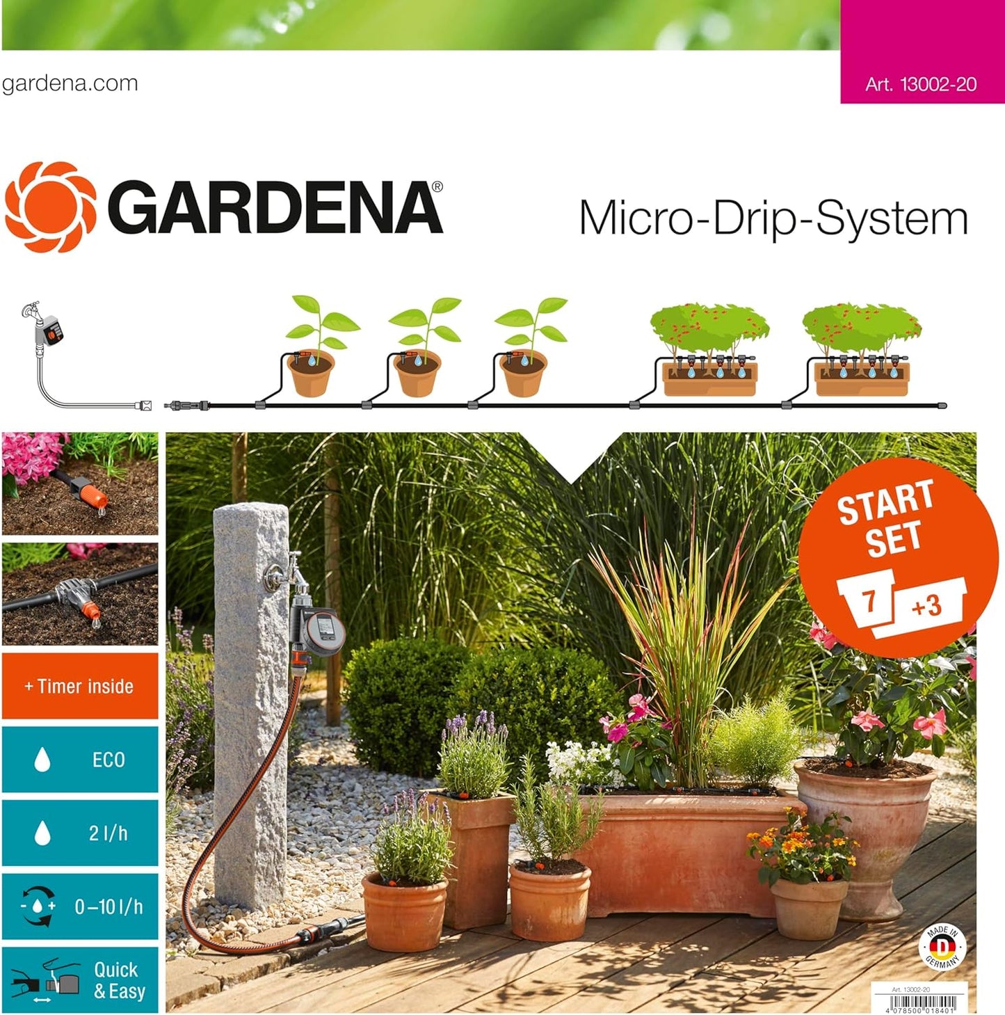 Micro-Drip Starterset für Pflanztöpfe, M automatic