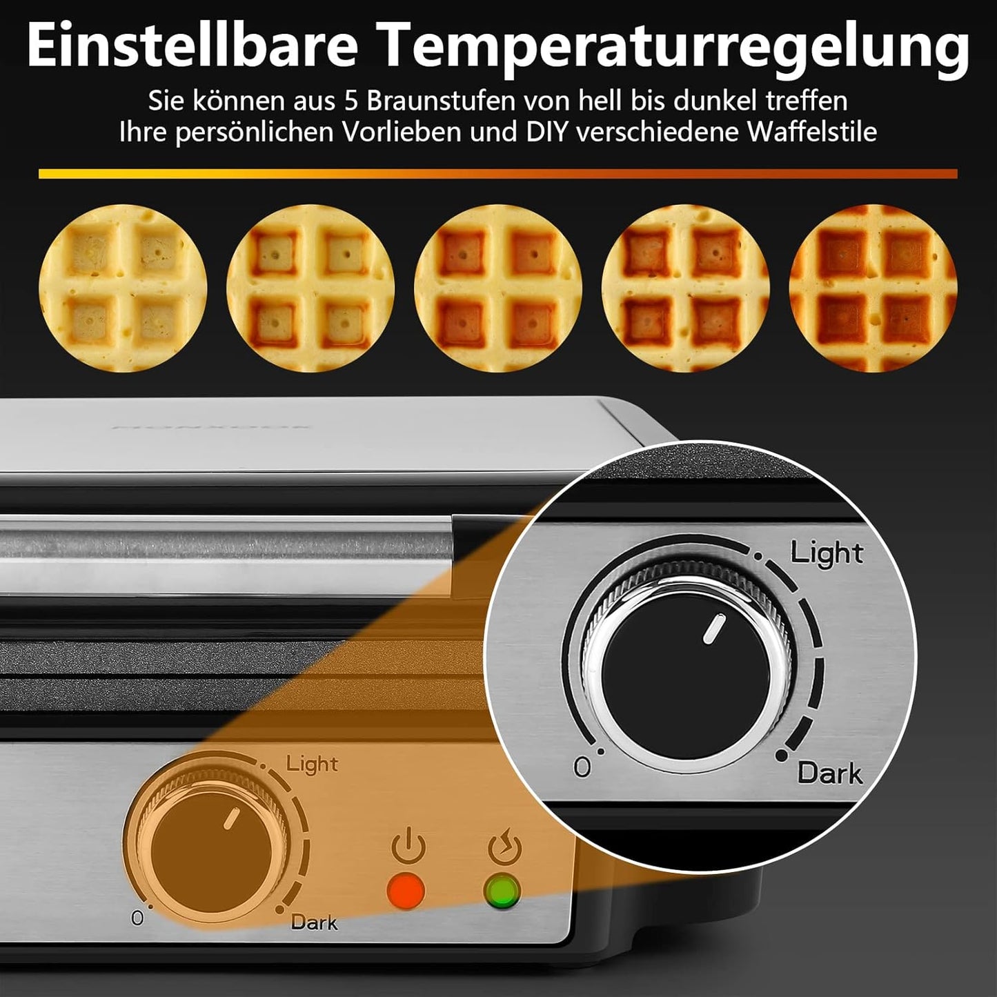 Belgisches Waffeleisen ‎SW-2130M mit Antihaftbeschichtung