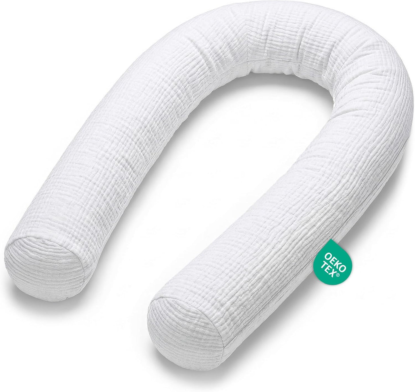 Bettschlange mit waschbarem Bezug, Grau Musselin 150 cm