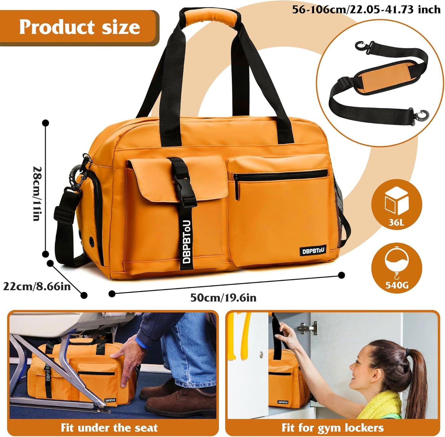 Sport- und Reisetasche, Gelb