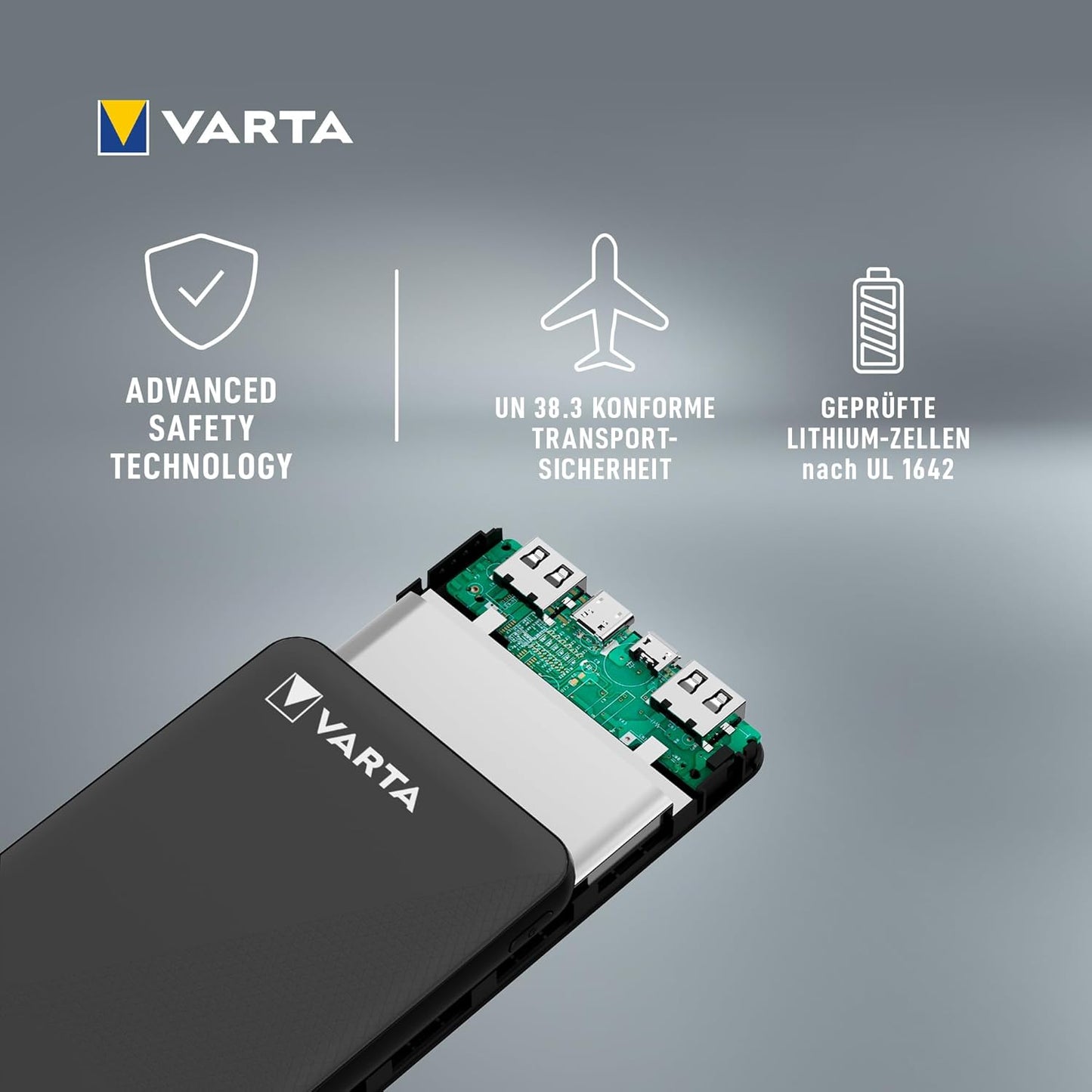 Powerbank 10000mAh mit 4 Anschlüssen, 10.000mAh 1 Stück