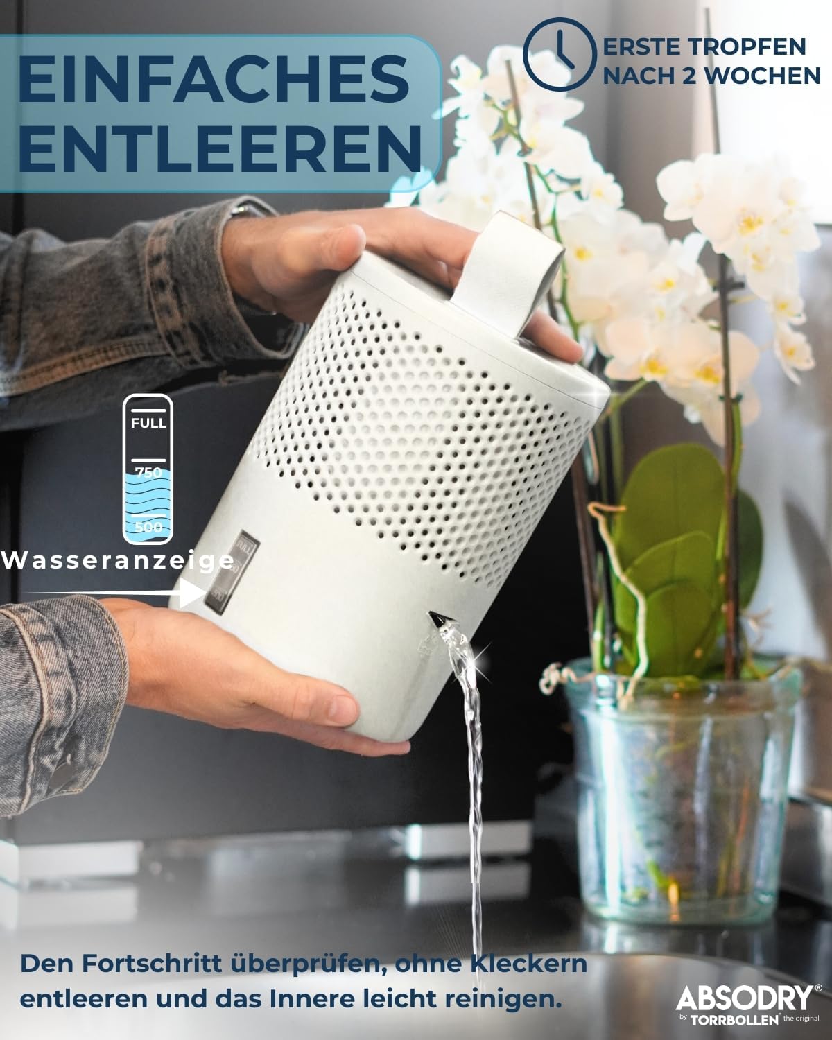 Luftentfeuchter ohne Strom mit Nachfüllpack, Weiss