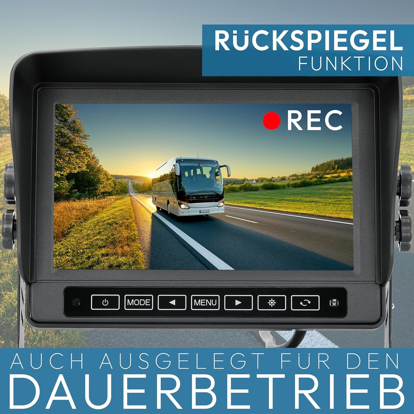 Spritzwassergeschützter Rückfahrmonitor 13172, Select-Serie, mit 2 Videoeingängen
