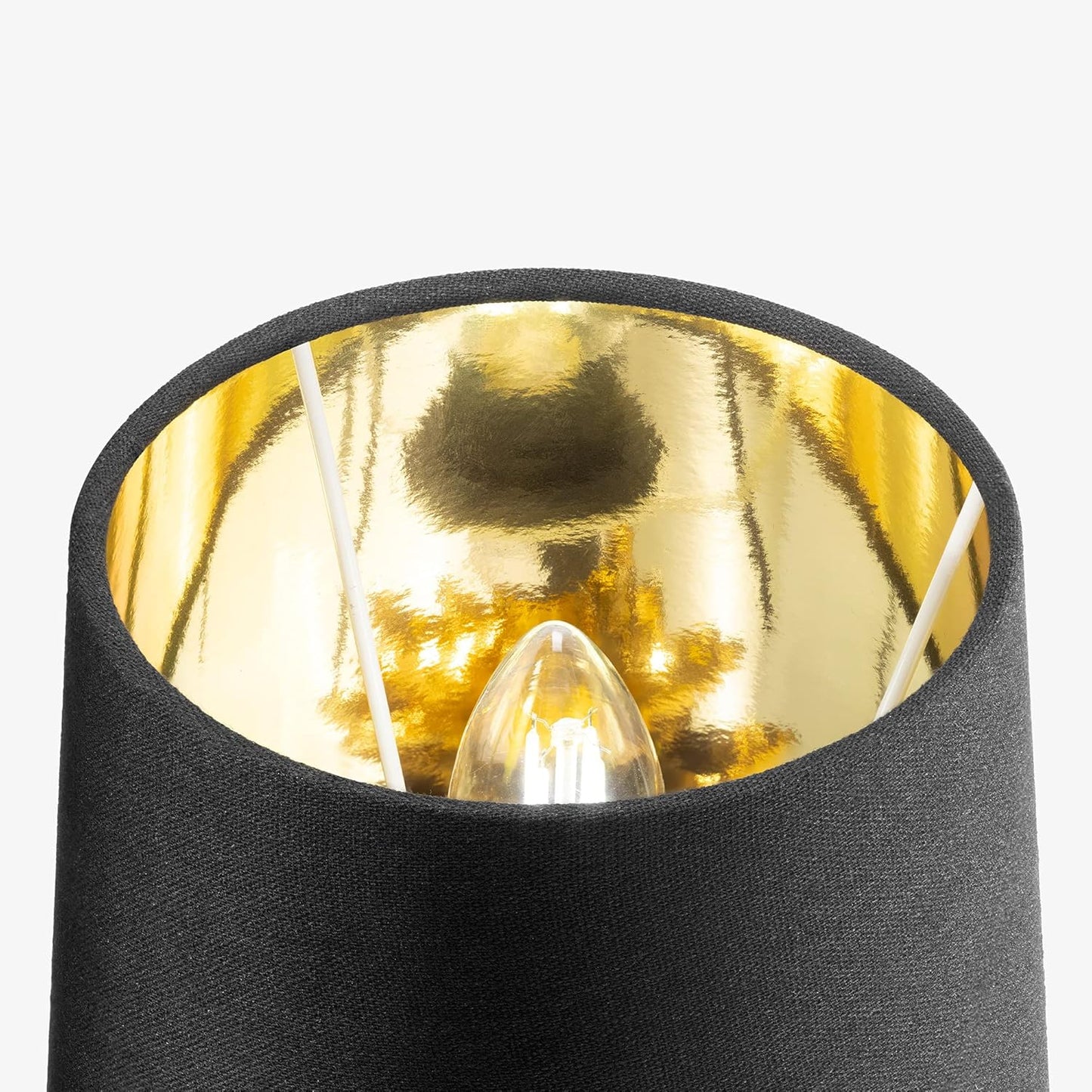 2er-Set Lampenschirm für Tischlampen, Schwarz / Gold