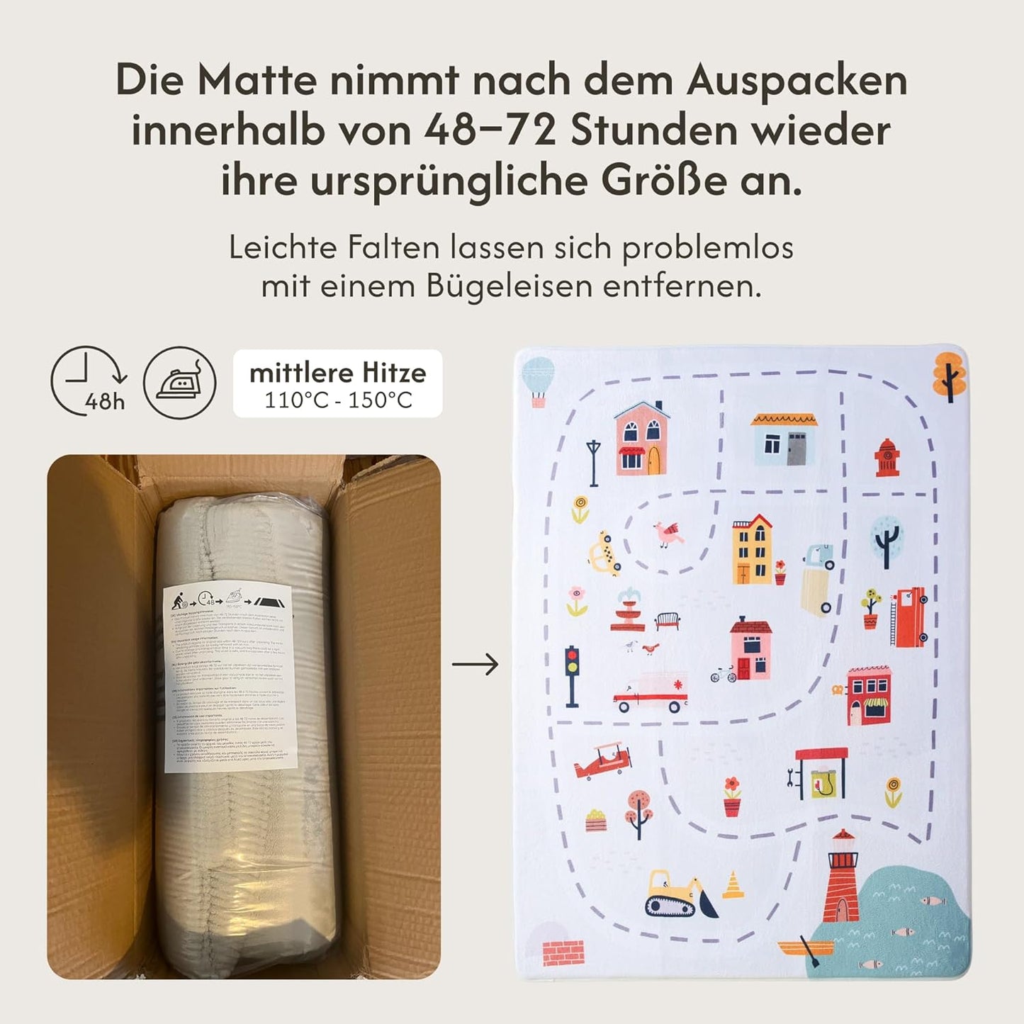 Weiche Spielmatte, Stadt 120 x 160 cm