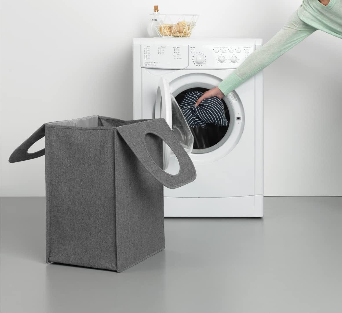 Wäschebox, 55L, Rechteckig, Pepper Black