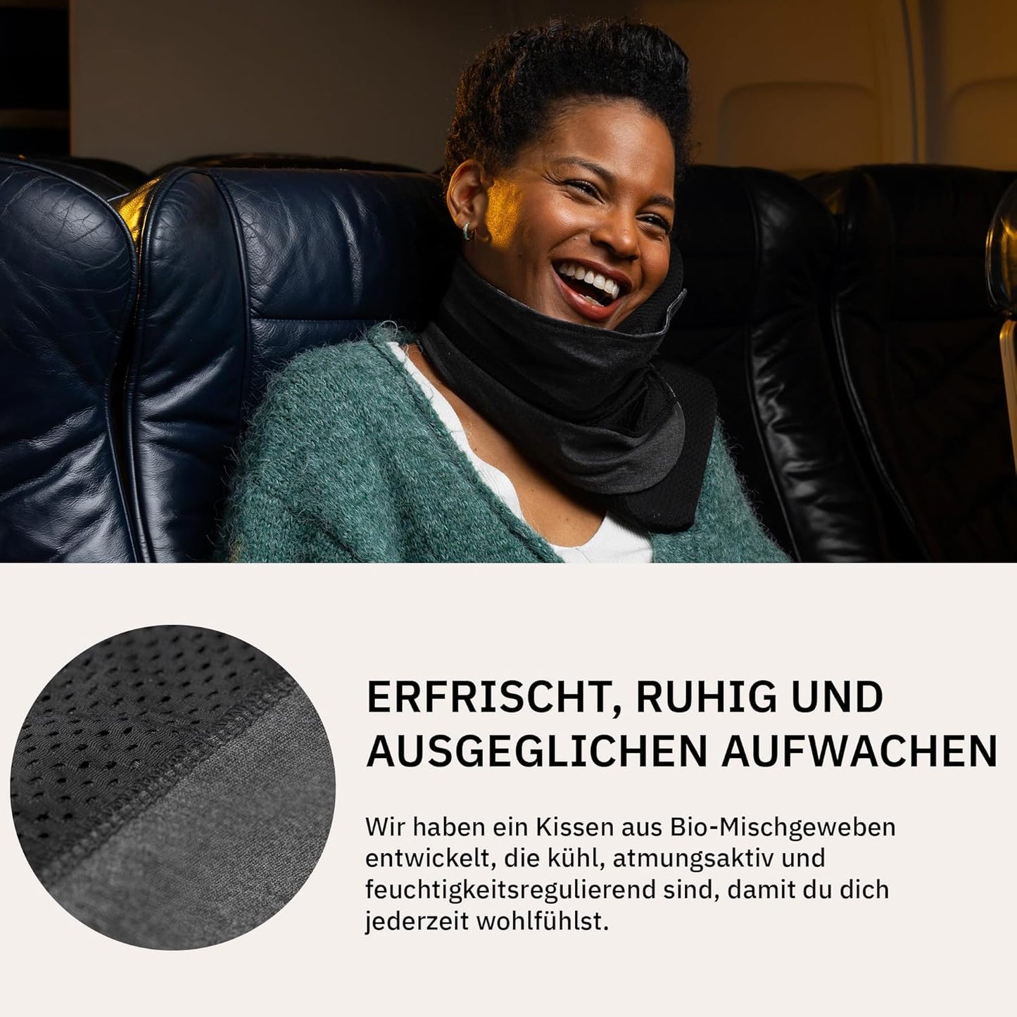 Reisekissen mit kühlender Nackenstütze und Schaumstoff, Adult Schwarz/Grau