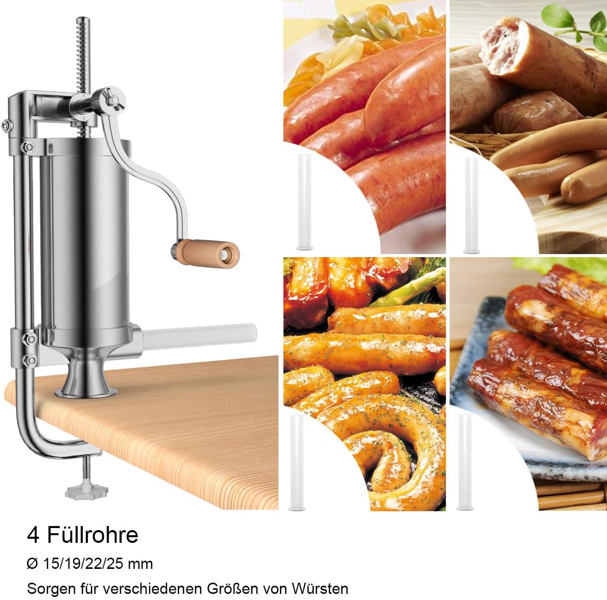 Wurstfüller, 3L - 4 Füllrohre