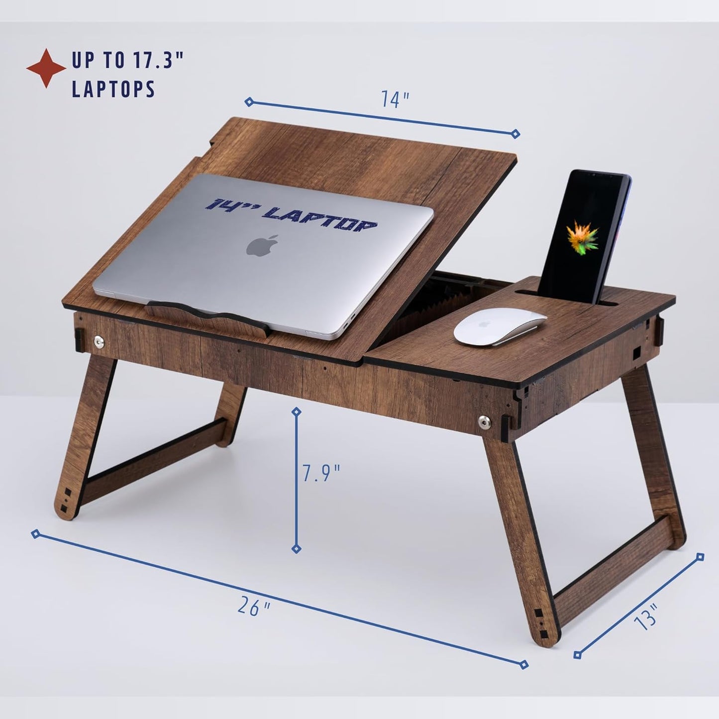 Verstellbarer Laptoptisch mit Stauraum