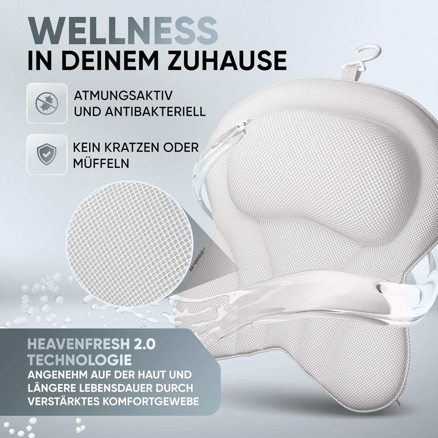 XXL Badewannenkissen, XX-Large Weiß