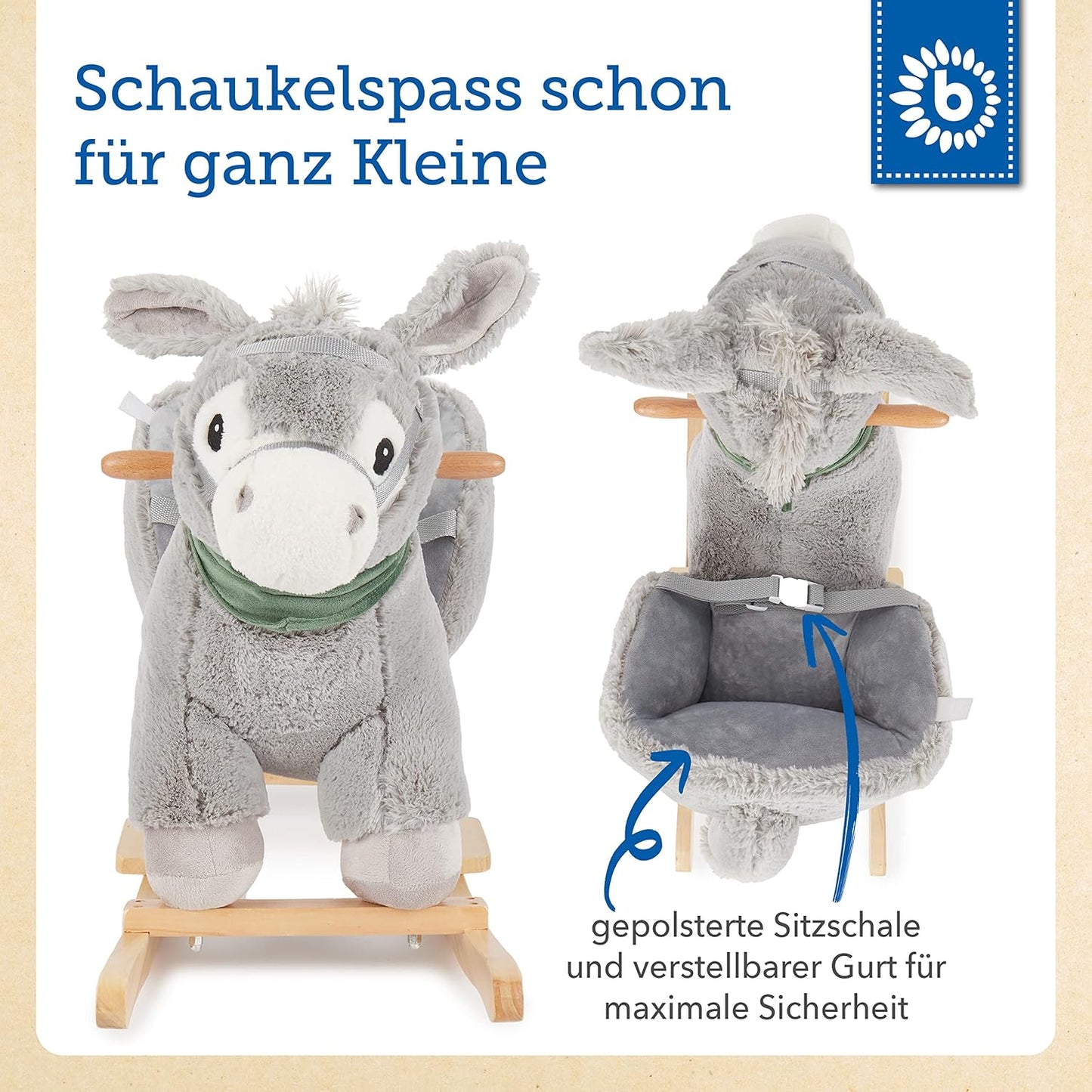 Schaukeltier Esel, Grau