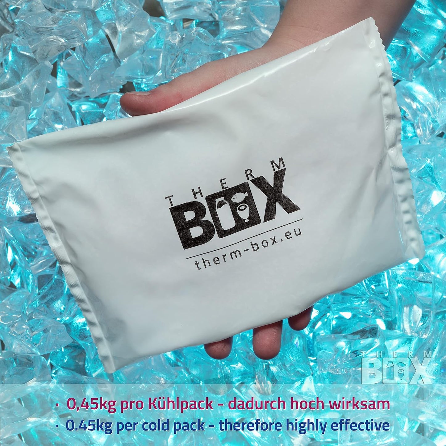 Styroporbox mit Kühlakkus, 61L | 5 x Kühlakku | 59x39x40cm