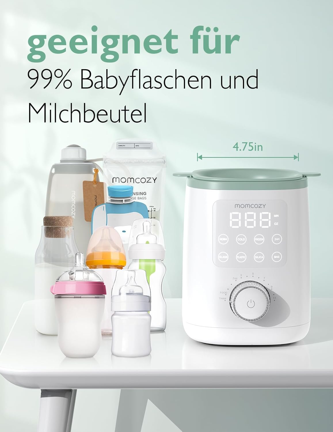 Nutri-Flaschenwärmer MW02 mit Nachtlicht und Schnellaufheizung
