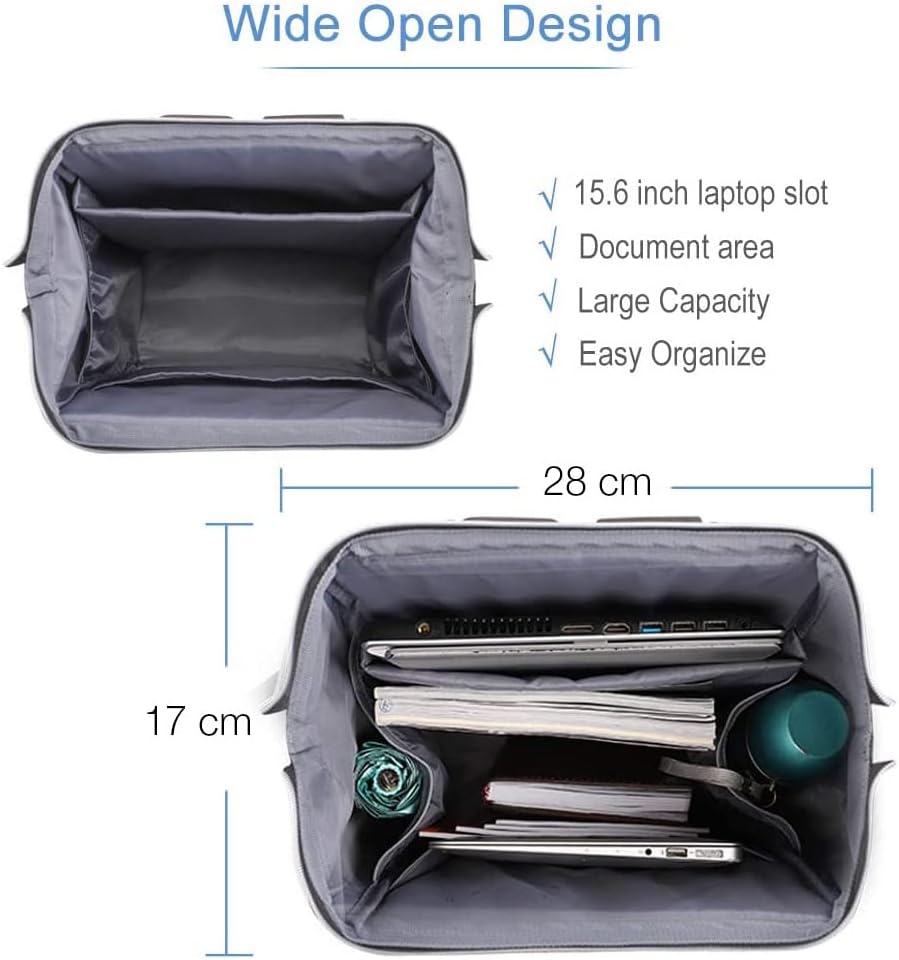Rucksack mit Laptopfach & Anti-Diebstahl-Tasche, 15.6 Zoll Schwarz