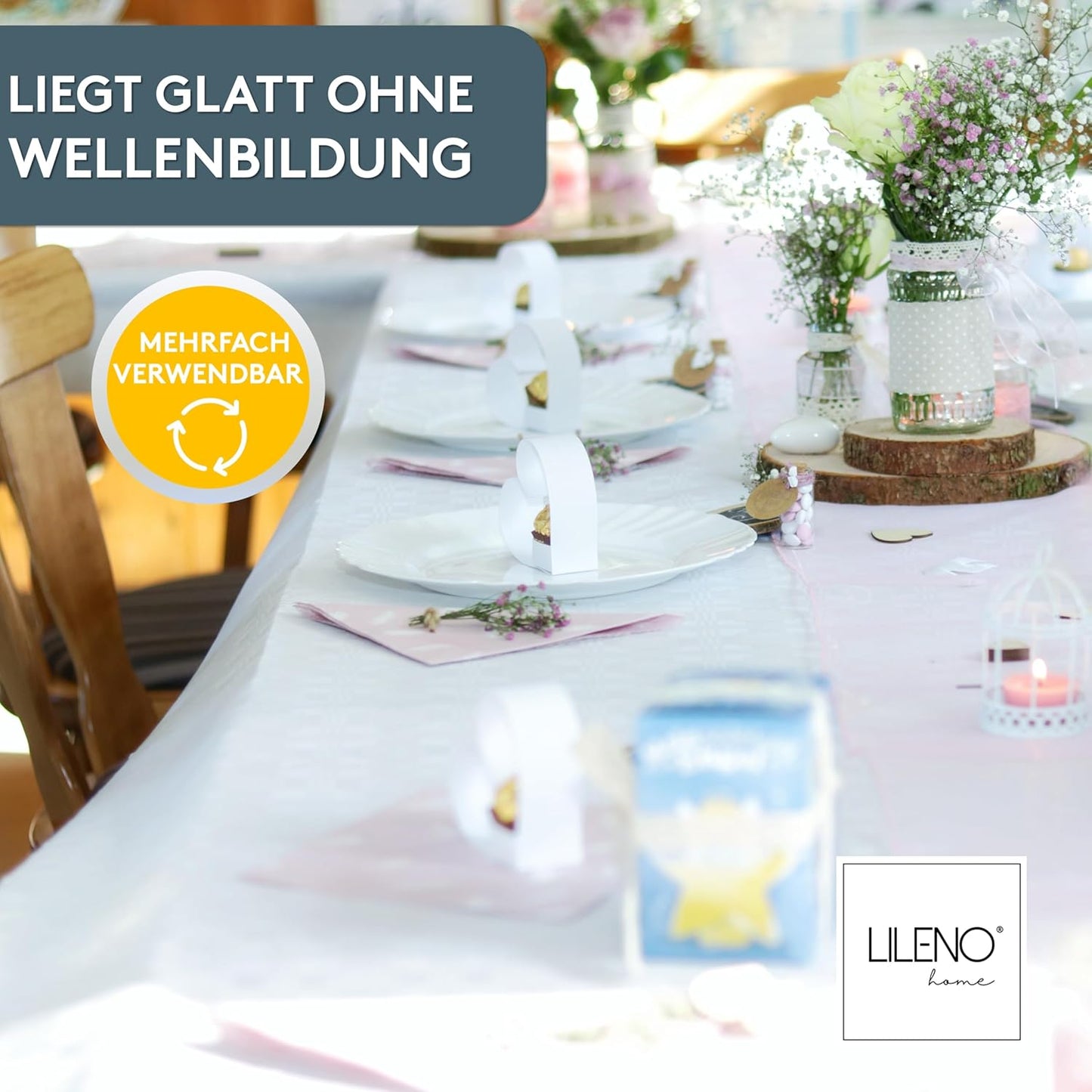 Abwaschbare Tischdeckenrolle, 2500 x 110 cm (Rechteckig) Lila